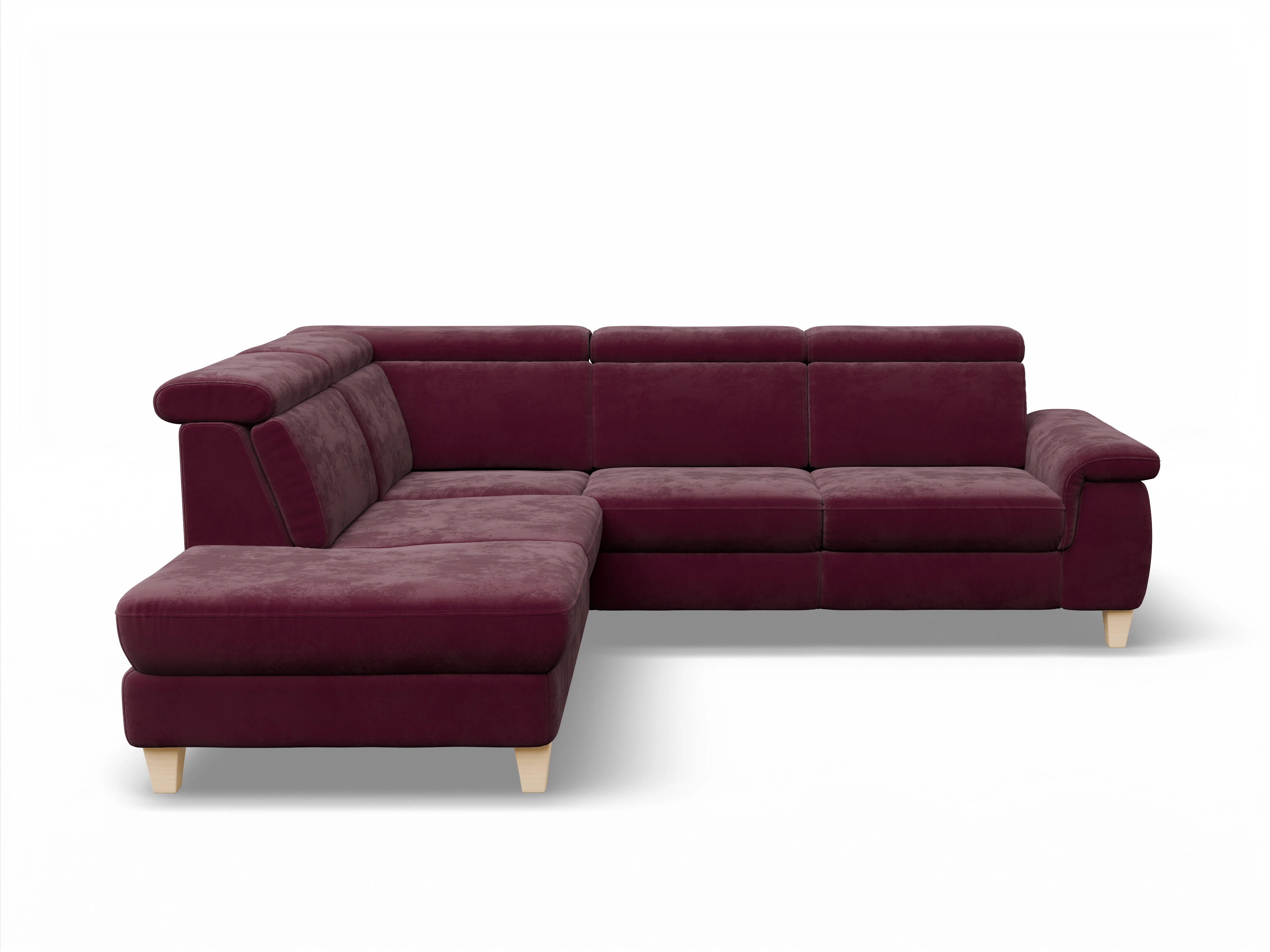 München 1AH WEkl Medium L Ansicht des Produktes München Ecksofa links mit Armlehne in Stoff Rot