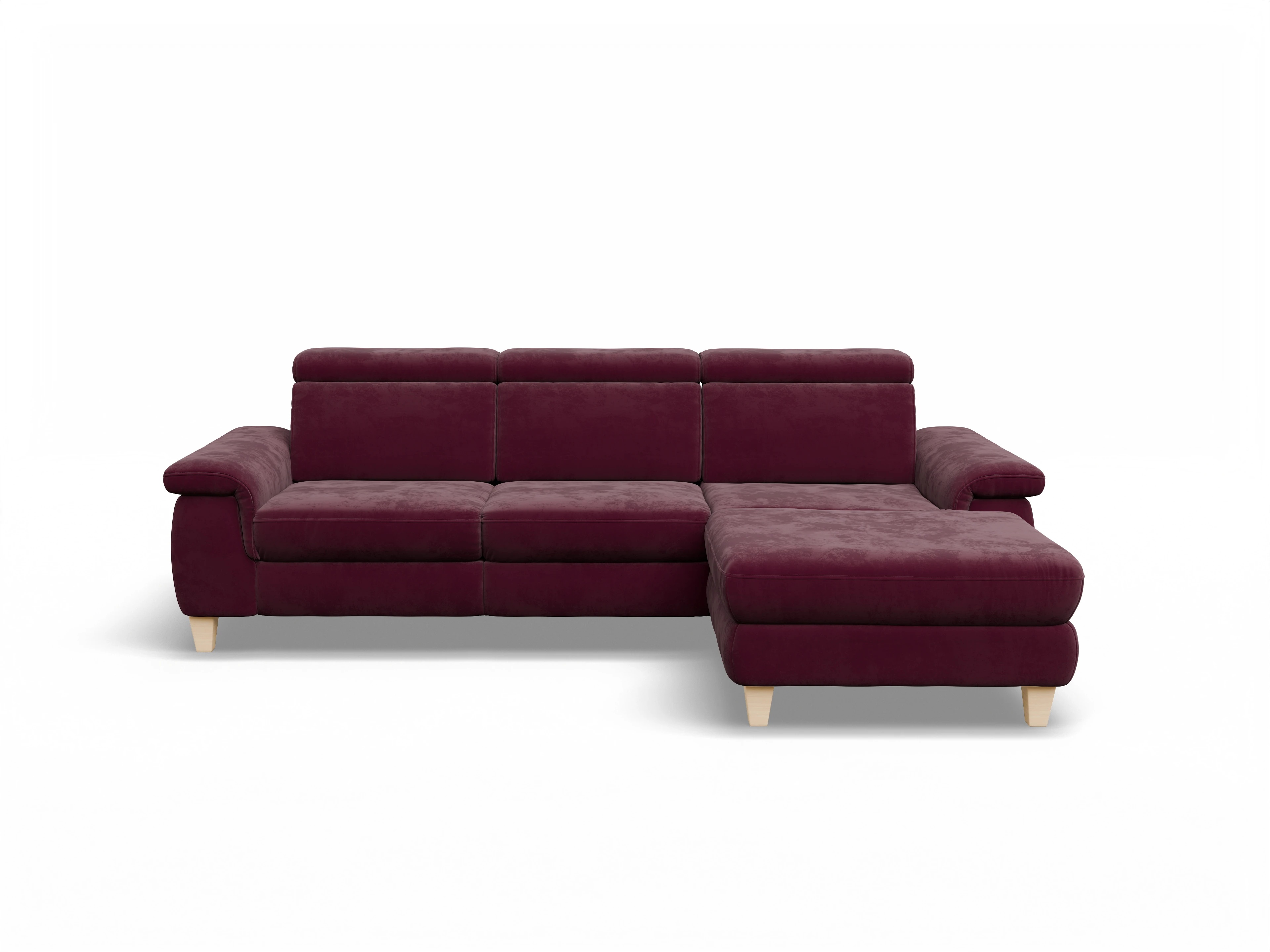 München LO Medium R Ansicht des Produktes München Ecksofa rechts Abschluss offen in Stoff Rot