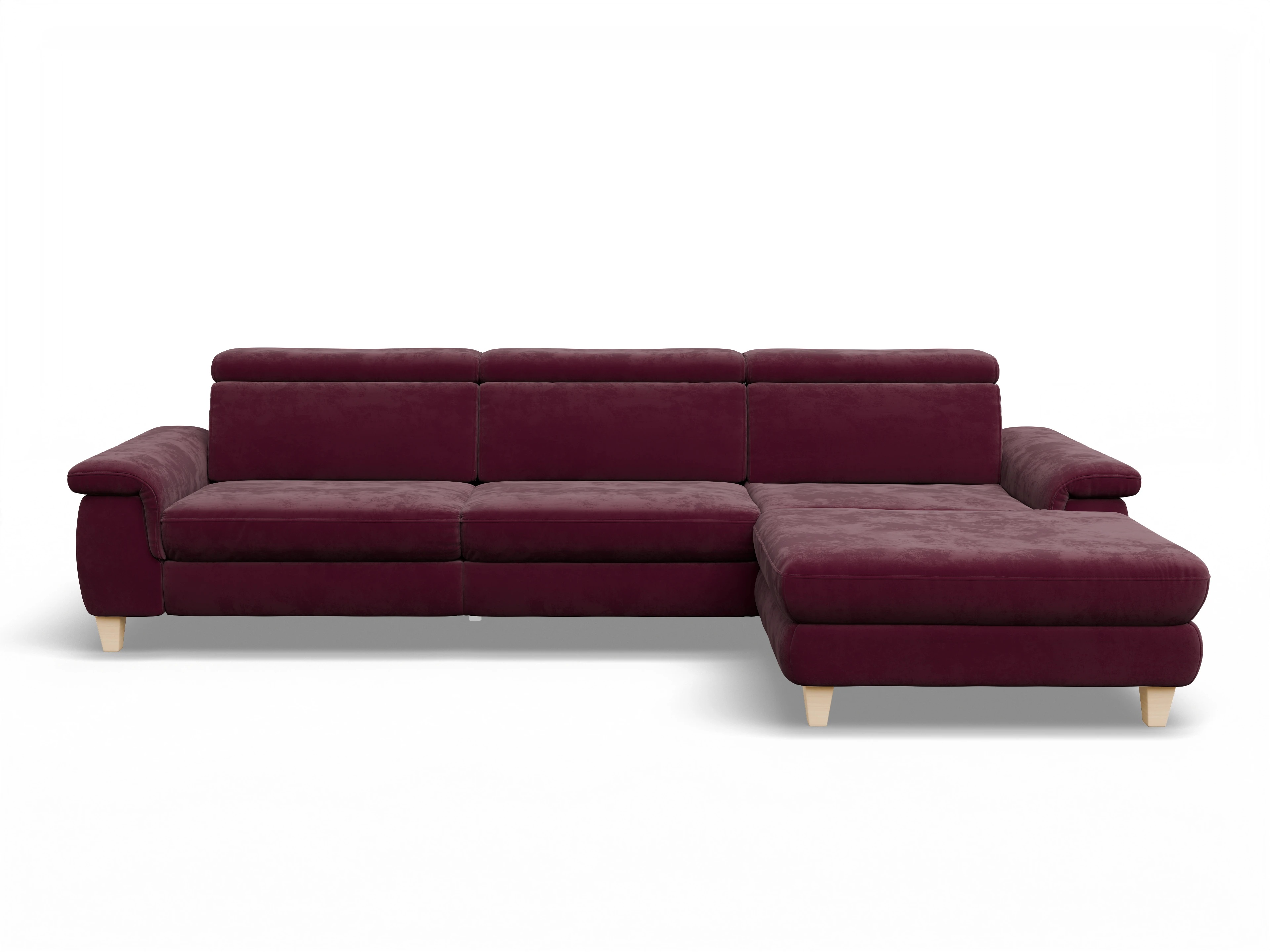 Ansicht des Produktes München Ecksofa rechts Abschluss offen in Stoff Rot