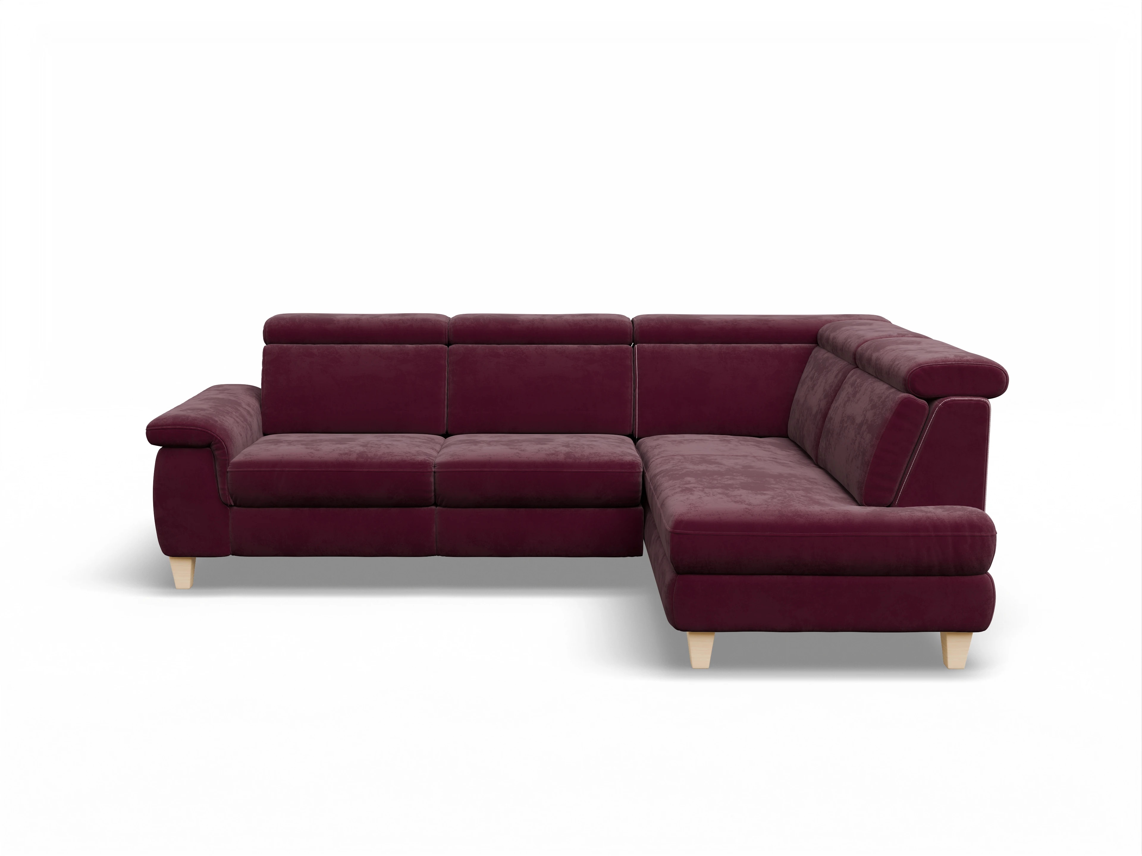 Ansicht des Produktes München Ecksofa rechts Abschluss offen in Stoff Blau