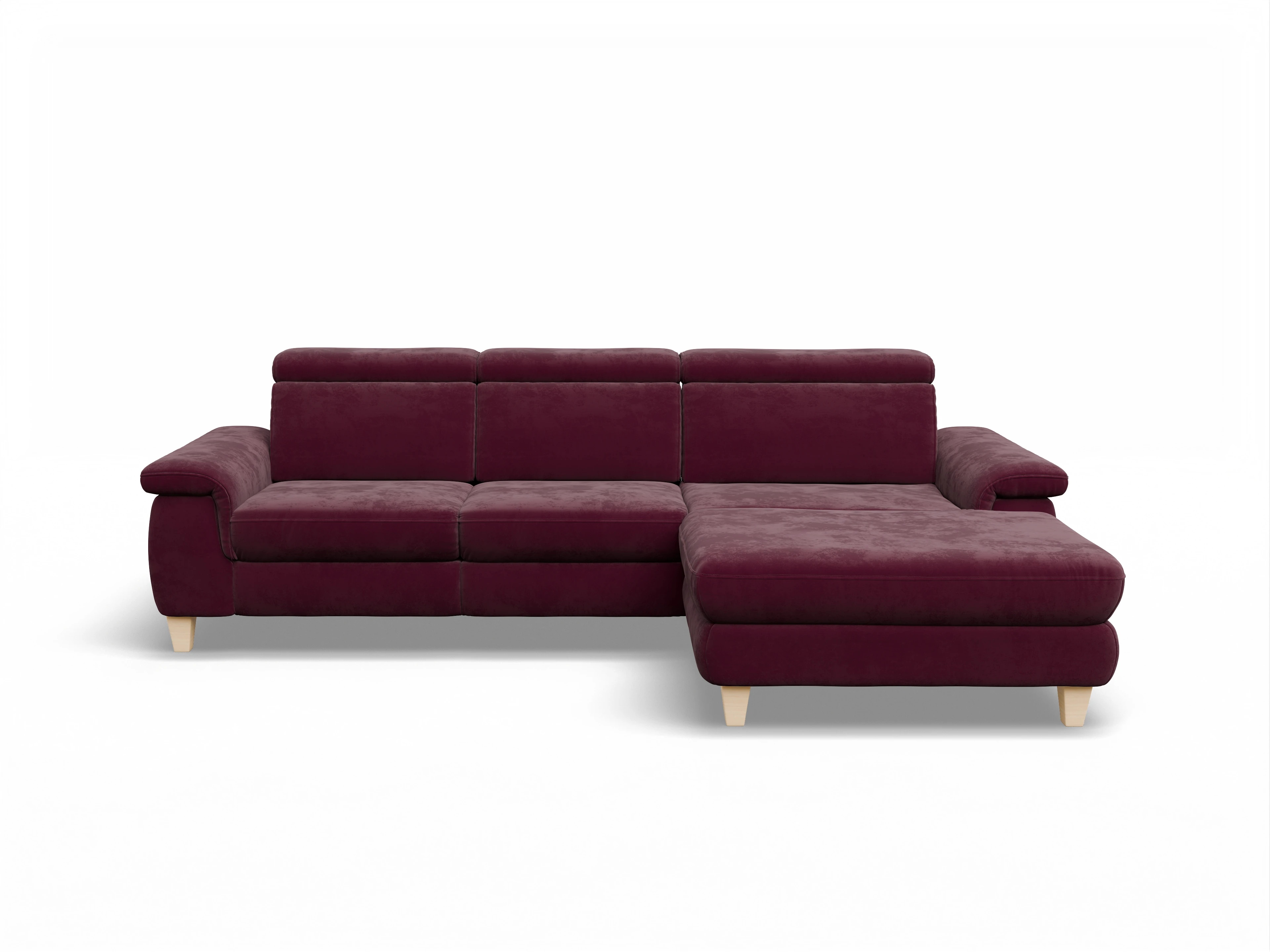 München LOgroß Medium R Ansicht des Produktes München Ecksofa rechts Abschluss offen in Stoff Blau