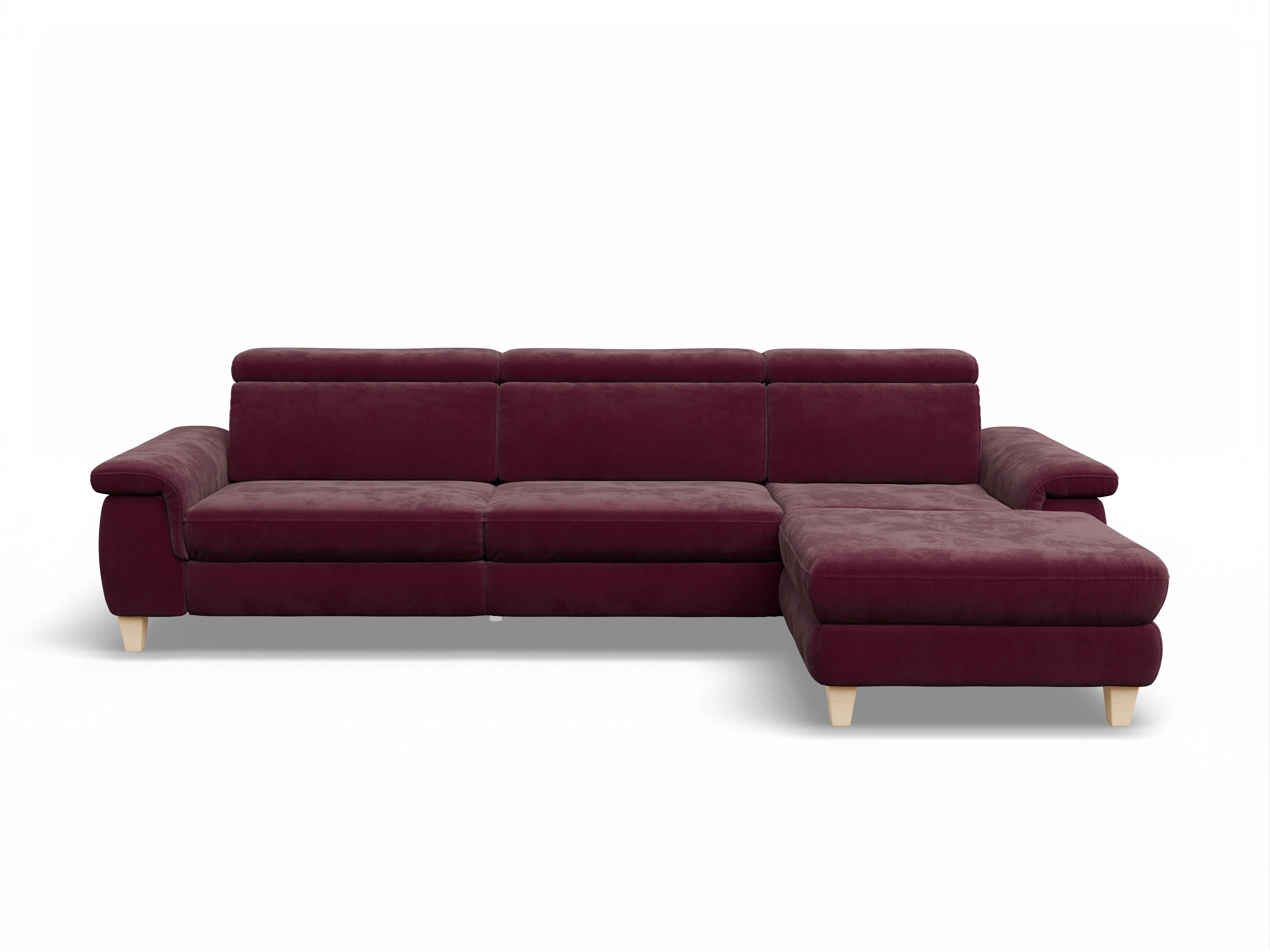 Ansicht des Produktes München Ecksofa rechts Abschluss offen in Stoff Blau