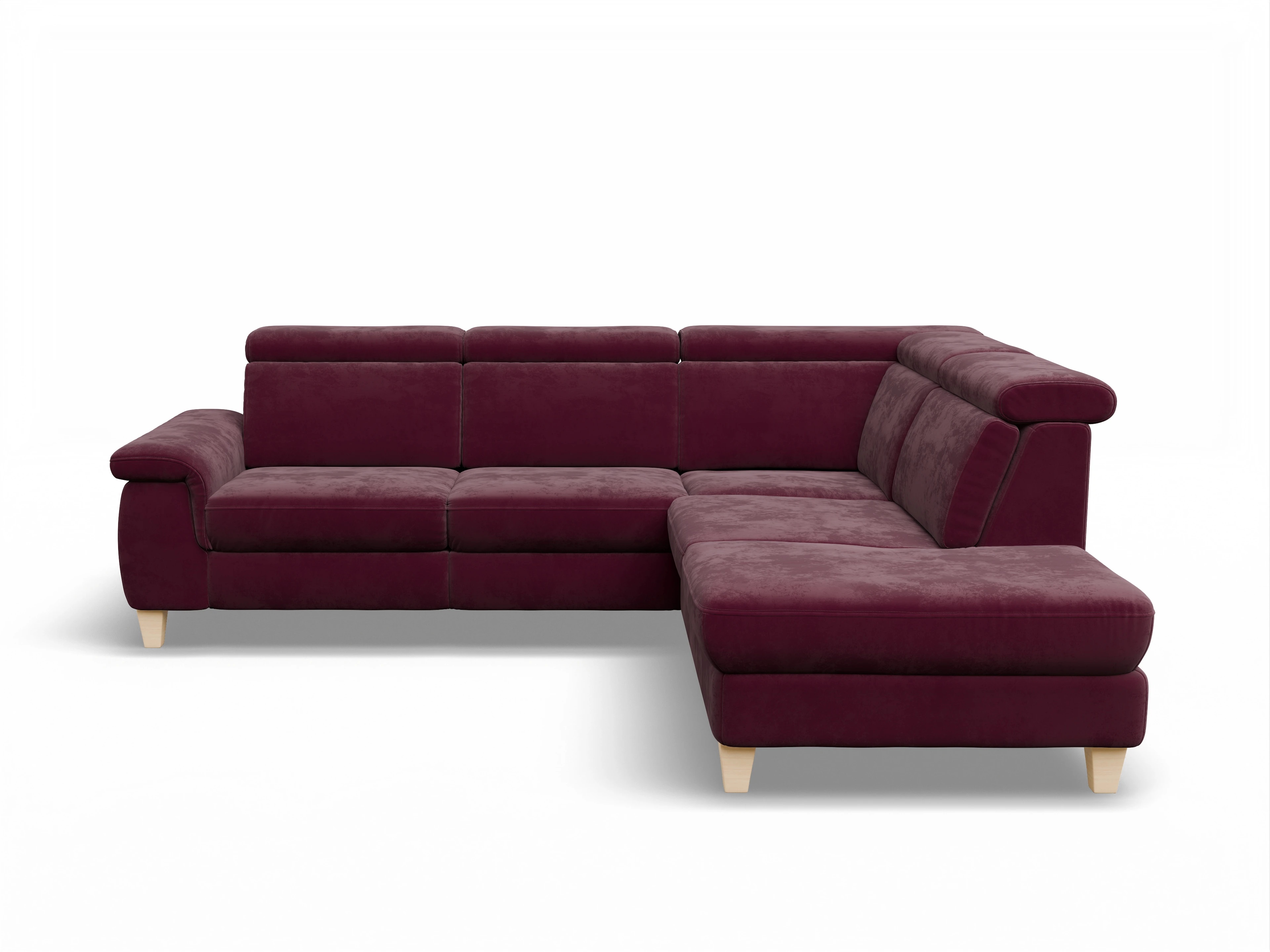 Ansicht des Produktes München Ecksofa rechts Abschluss offen in Stoff Blau