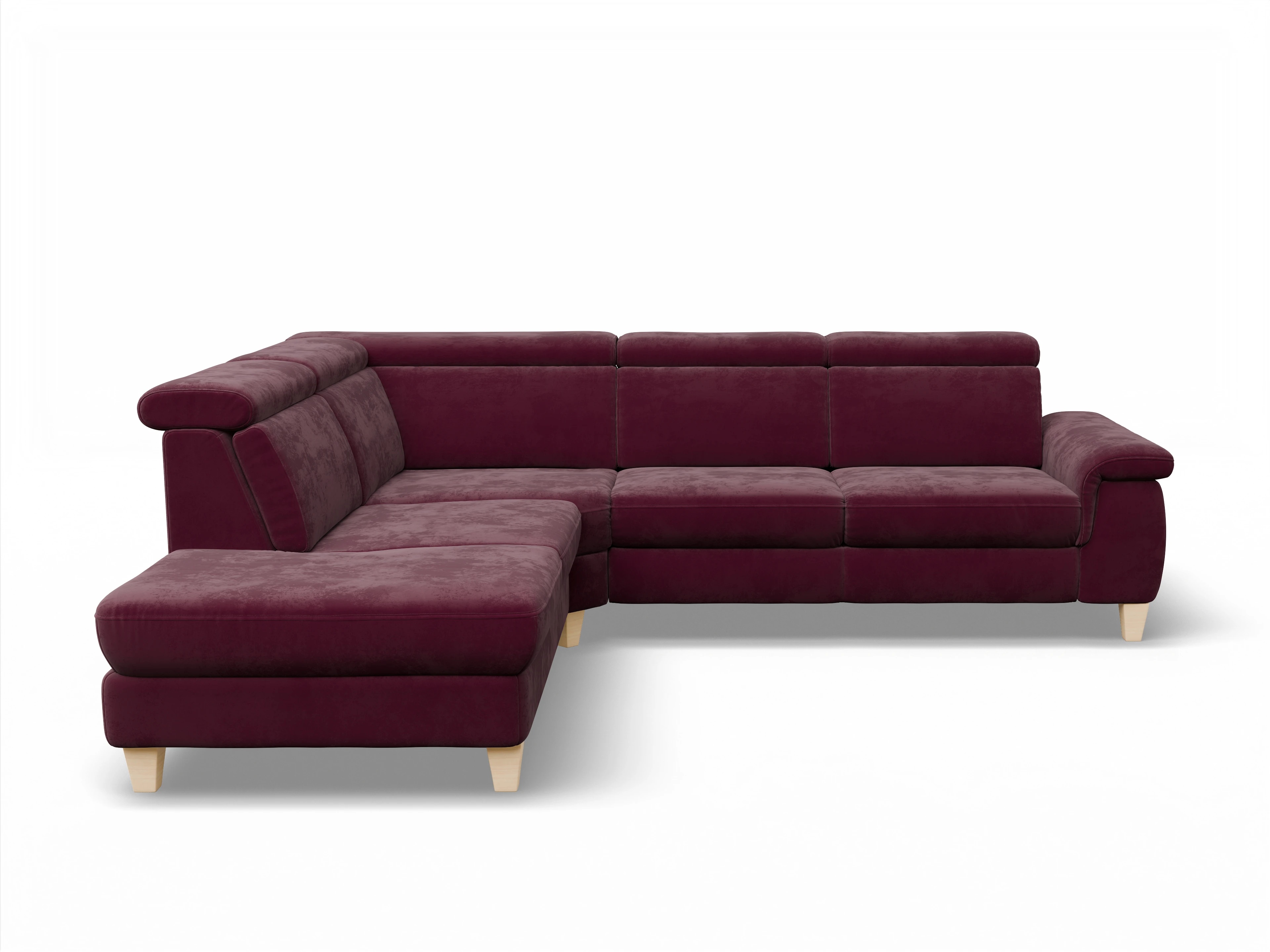 München 1Aho WE Small L Ansicht des Produktes München Ecksofa links Abschluss offen in Stoff Blau