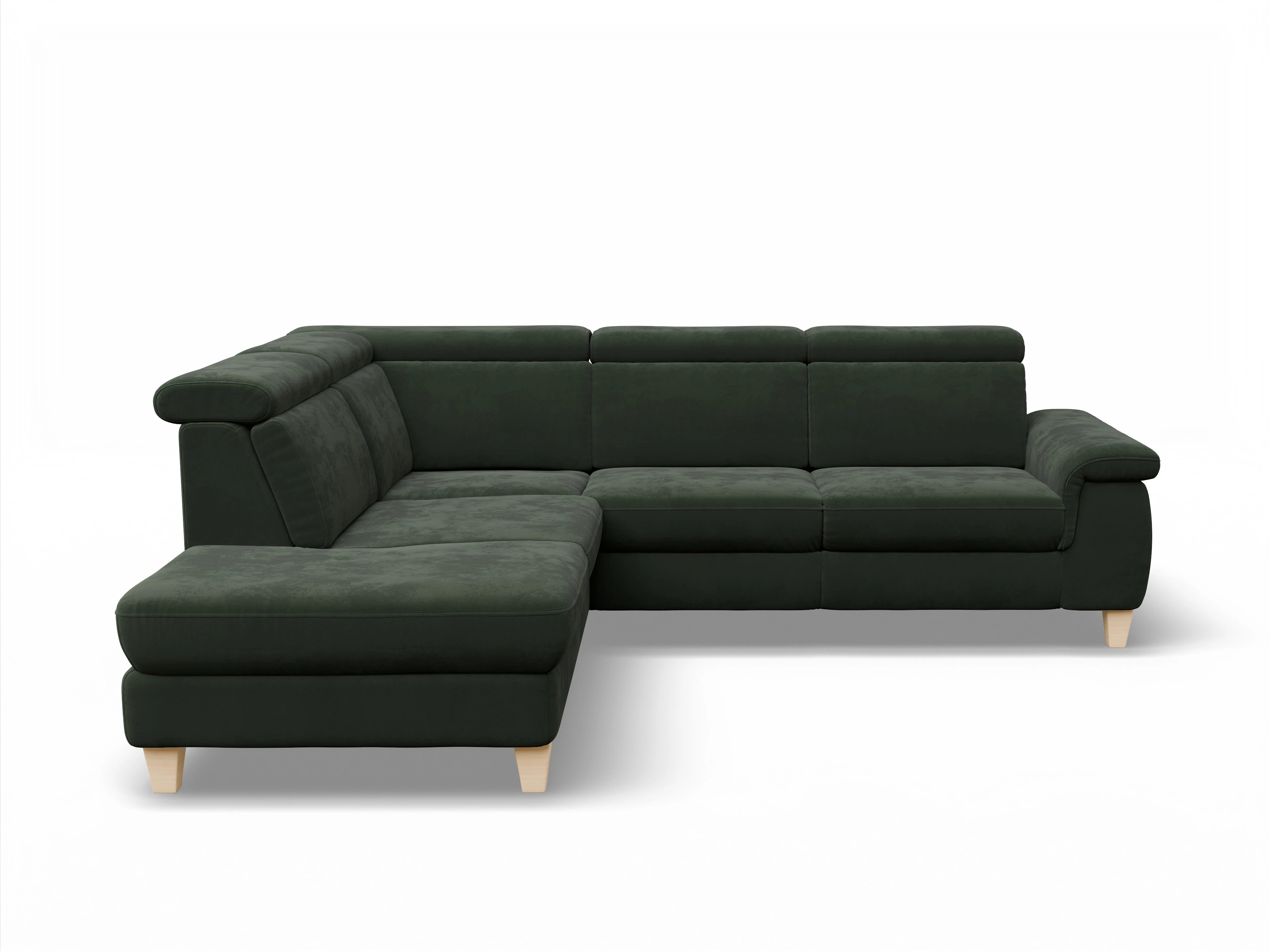 München 1AH WEkl Medium L Ansicht des Produktes München Ecksofa links mit Armlehne in Stoff Grün