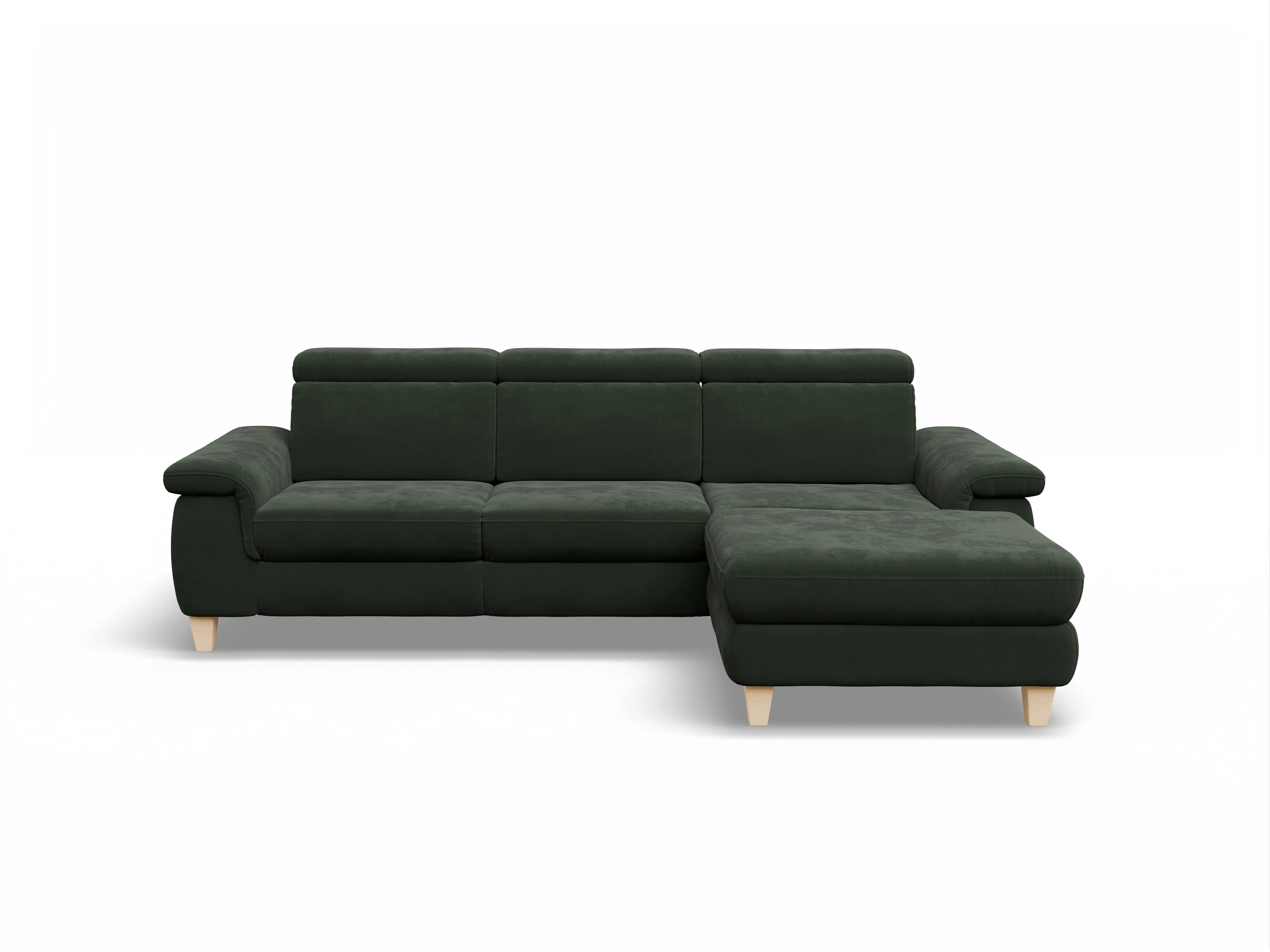 München LO Medium R Ansicht des Produktes München Ecksofa rechts Abschluss offen in Stoff Grün