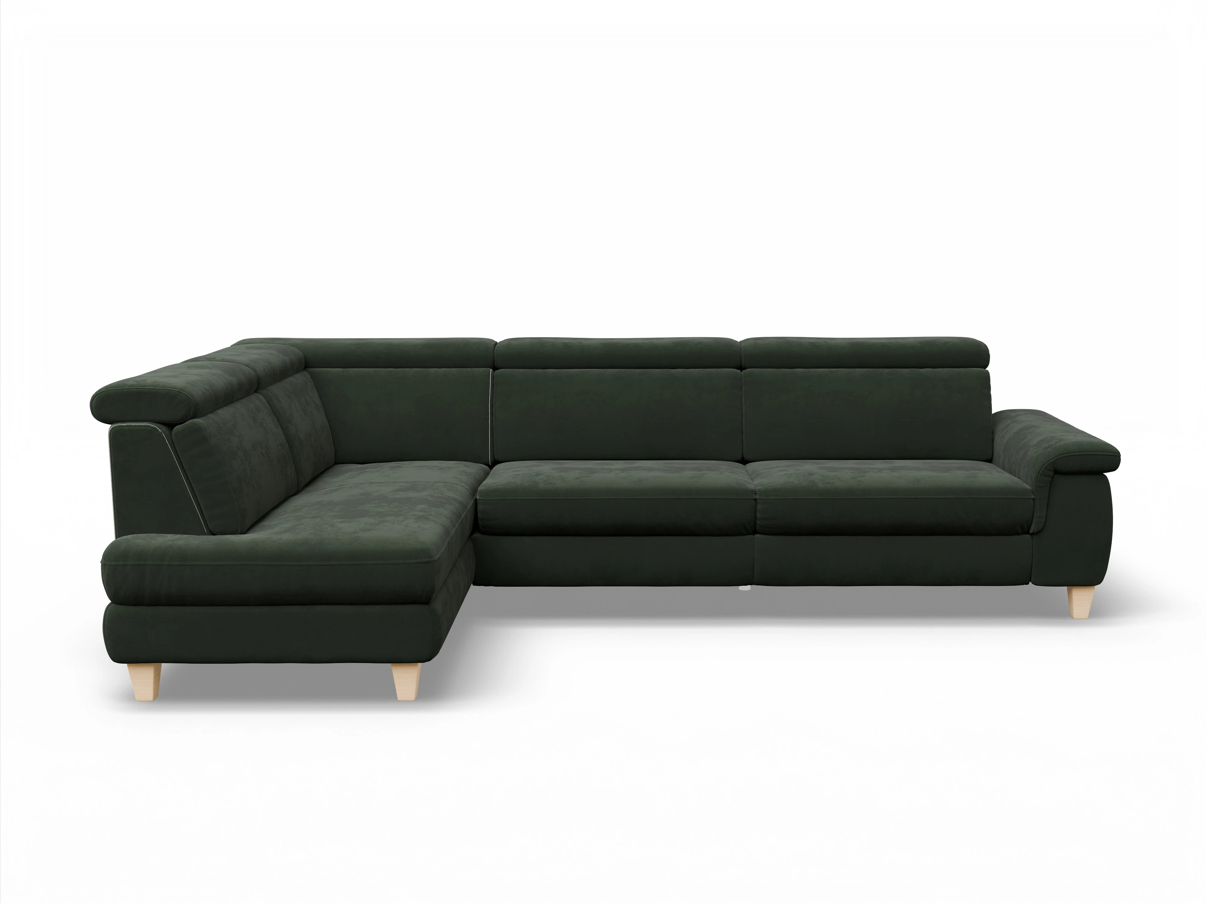 München KO Large L Ansicht des Produktes München Ecksofa links Abschluss offen in Stoff Grün