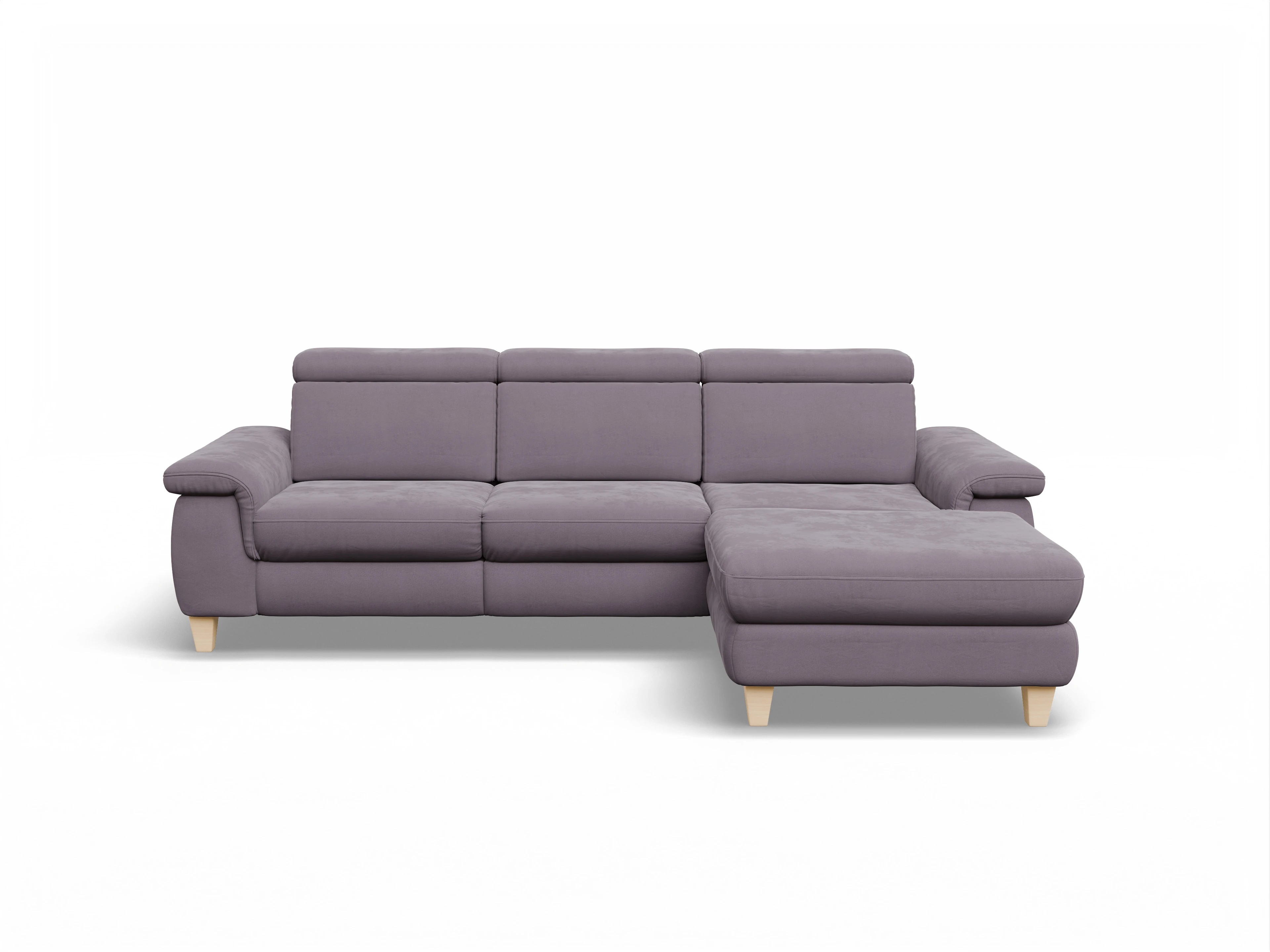 München LO Medium R Ansicht des Produktes München Ecksofa rechts Abschluss offen in Stoff Lila