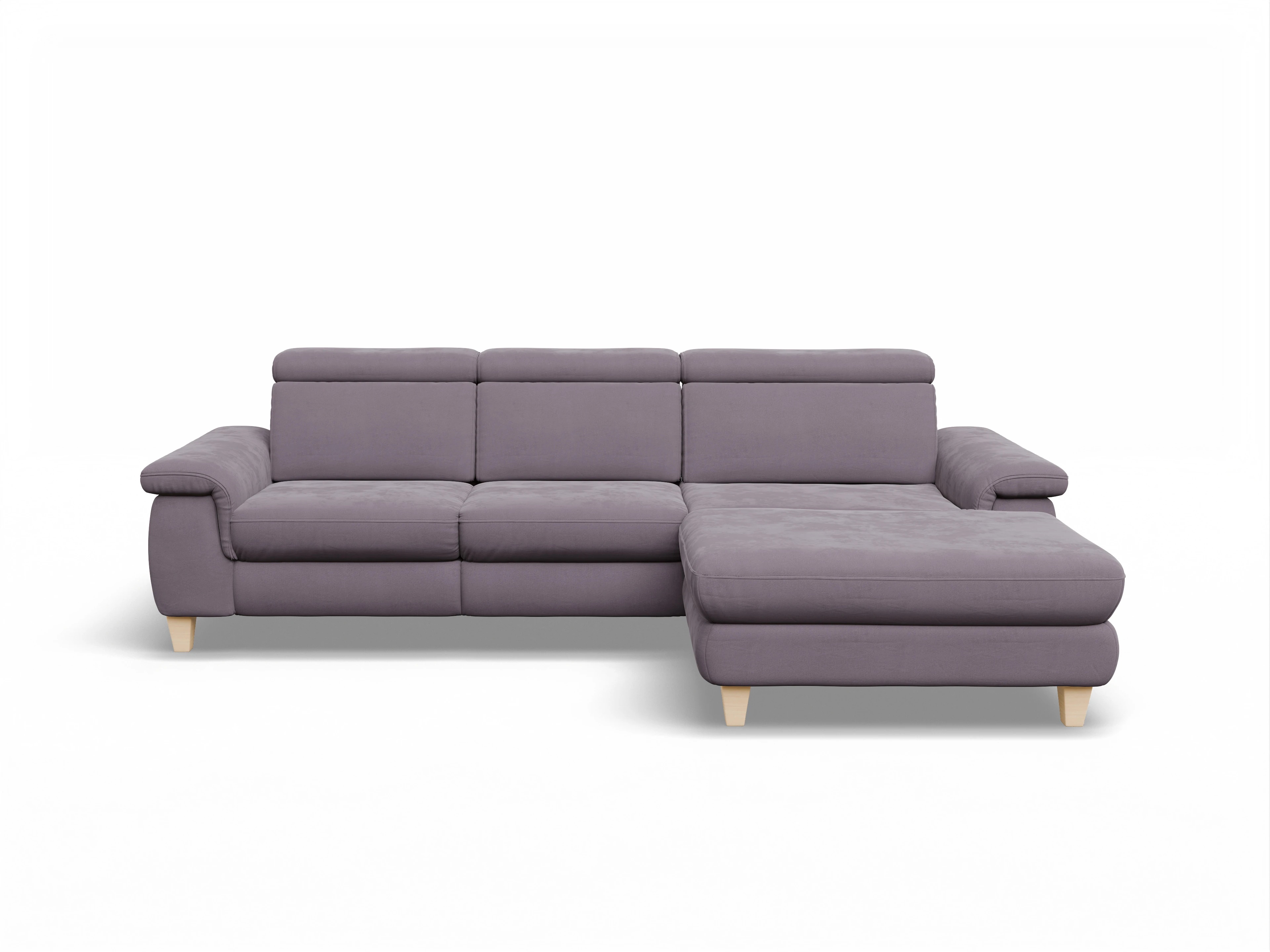 München LOgroß Medium R Ansicht des Produktes München Ecksofa rechts Abschluss offen in Stoff Lila