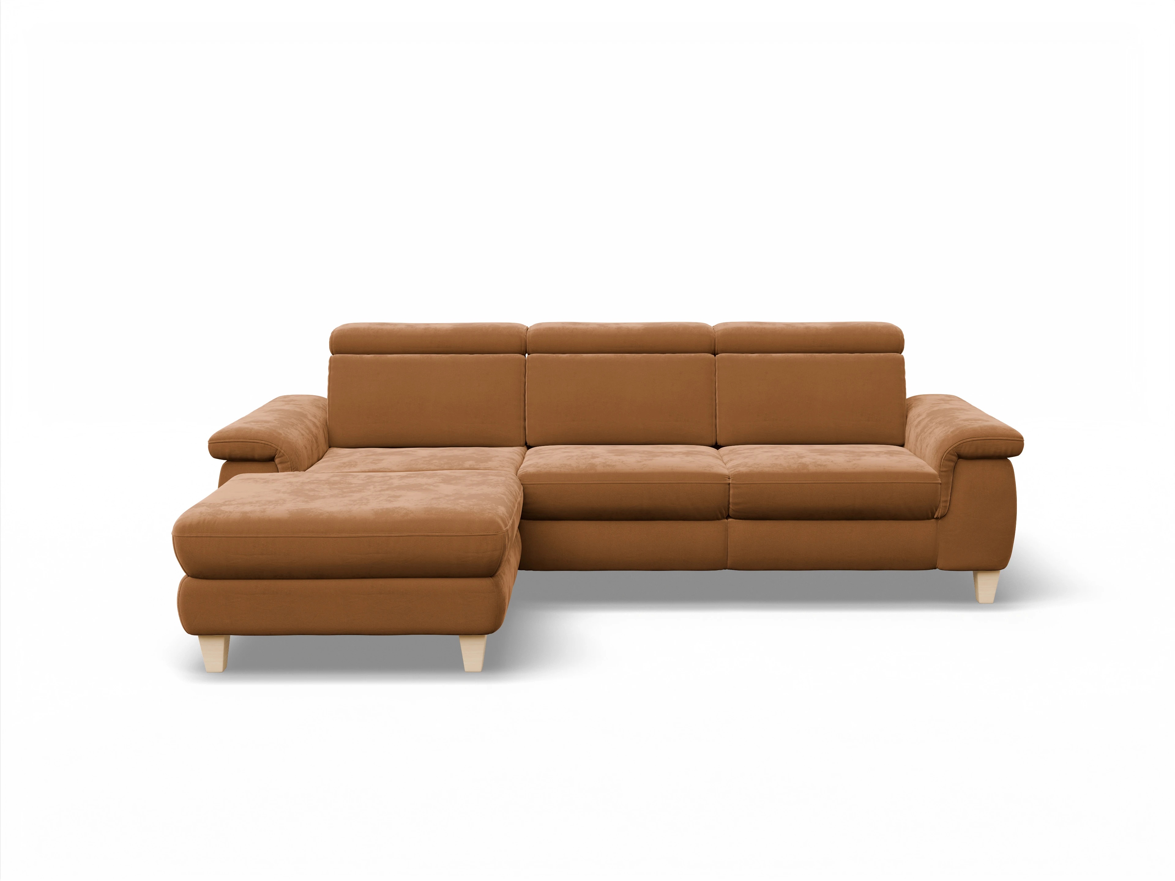 Ansicht des Produktes München Ecksofa links Abschluss offen in Stoff Gelb