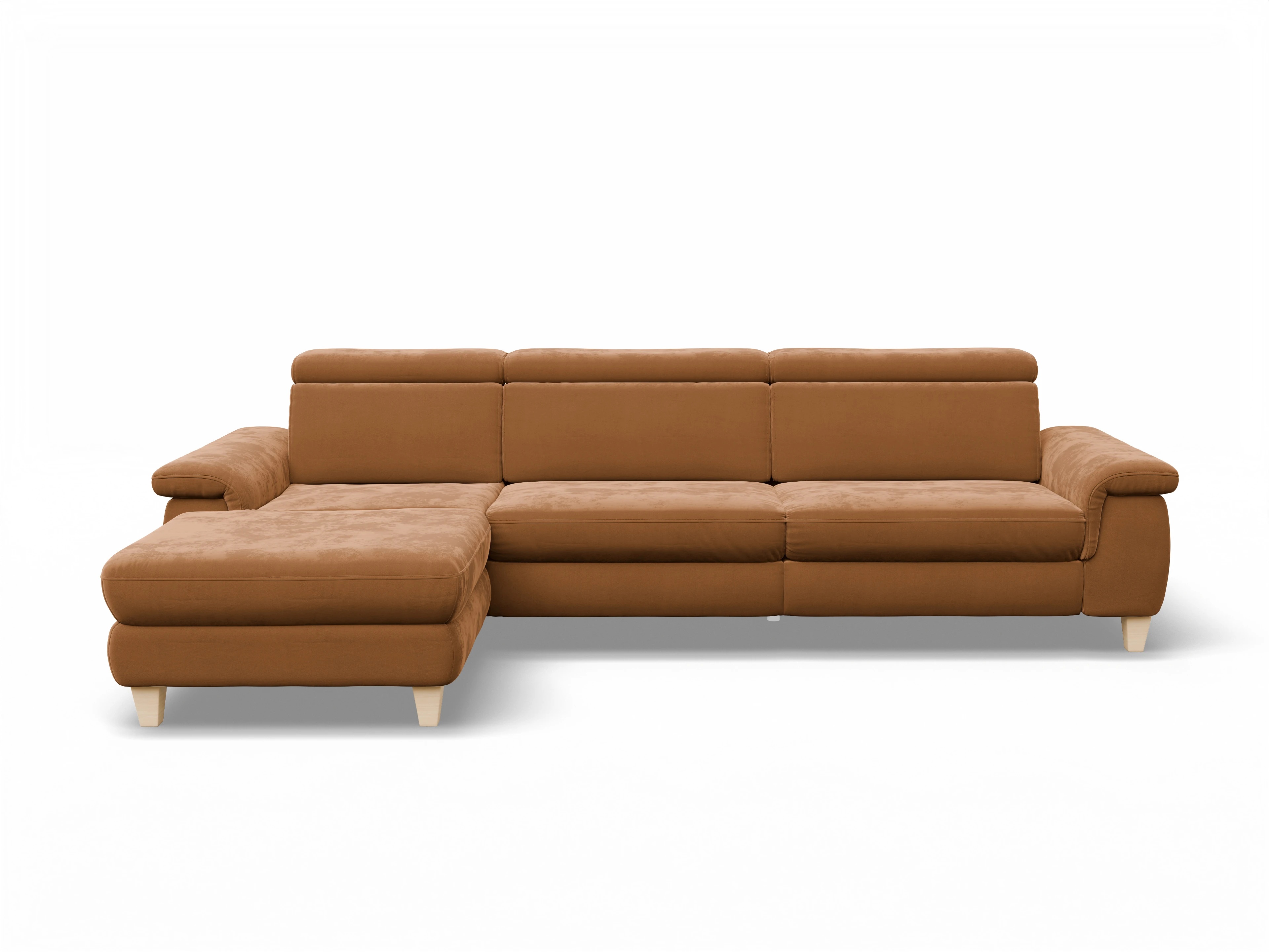 München LO Large L Ansicht des Produktes München Ecksofa links Abschluss offen in Stoff Gelb