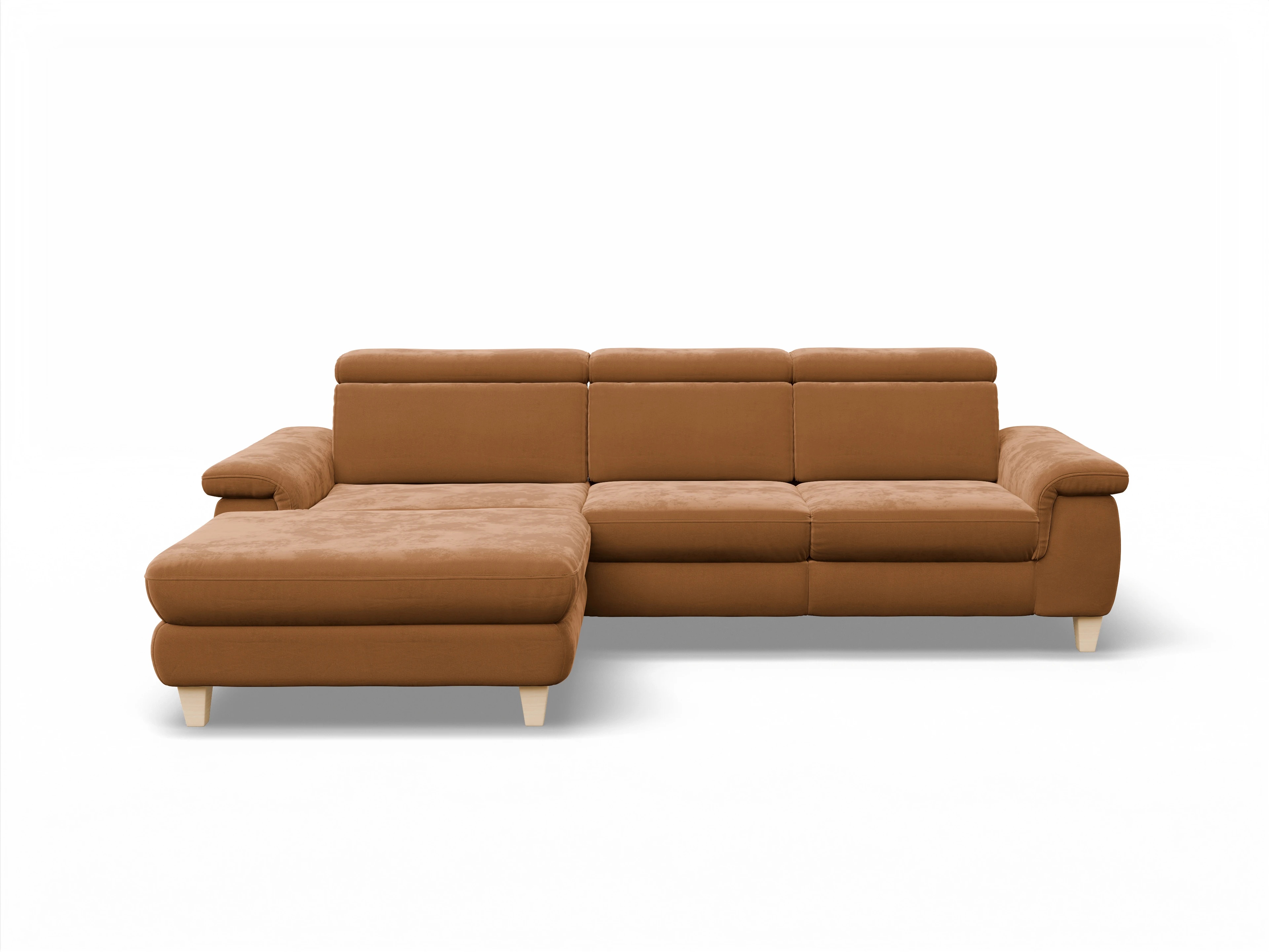 Ansicht des Produktes München Ecksofa links Abschluss offen in Stoff Gelb
