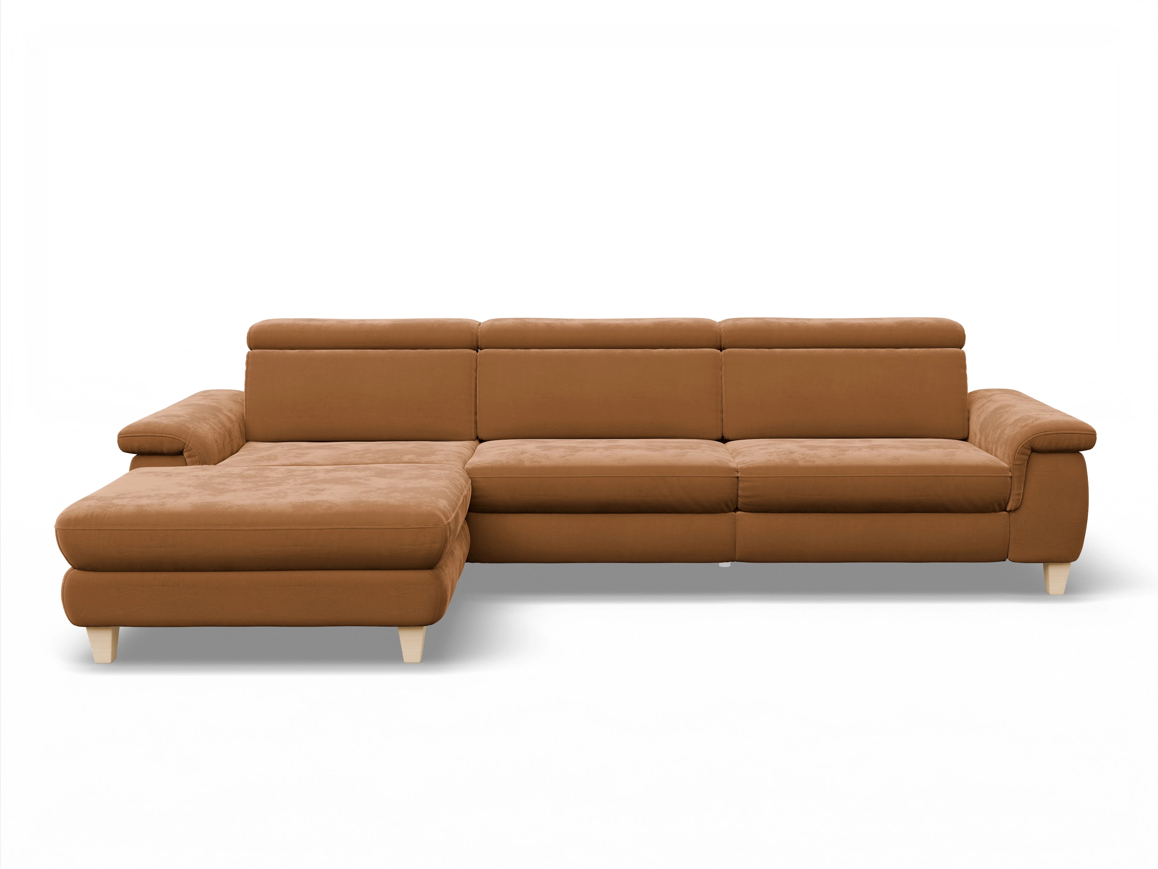 München LOgroß Large L Ansicht des Produktes München Ecksofa links Abschluss offen in Stoff Gelb