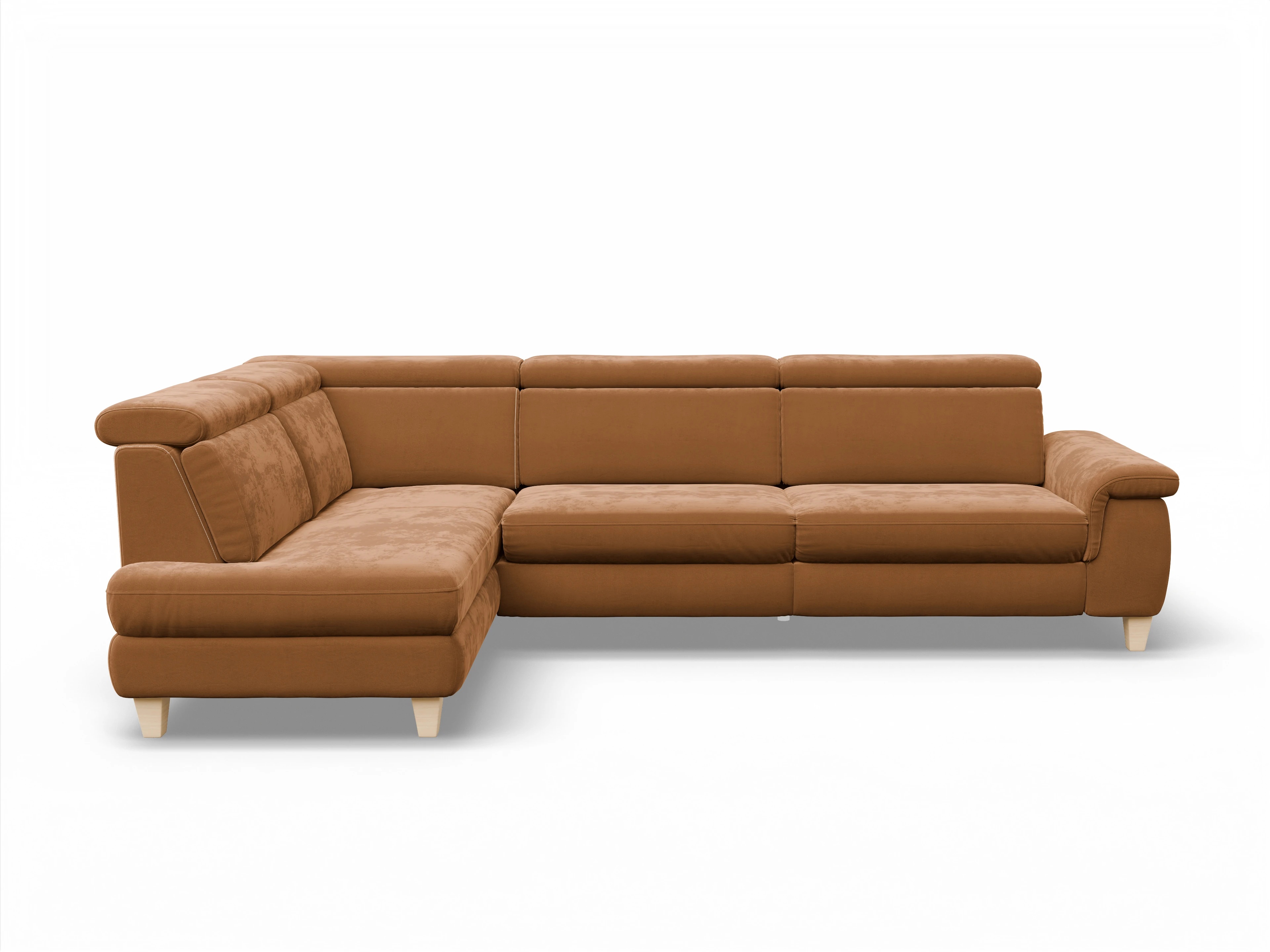 Ansicht des Produktes München Ecksofa links Abschluss offen in Stoff Gelb
