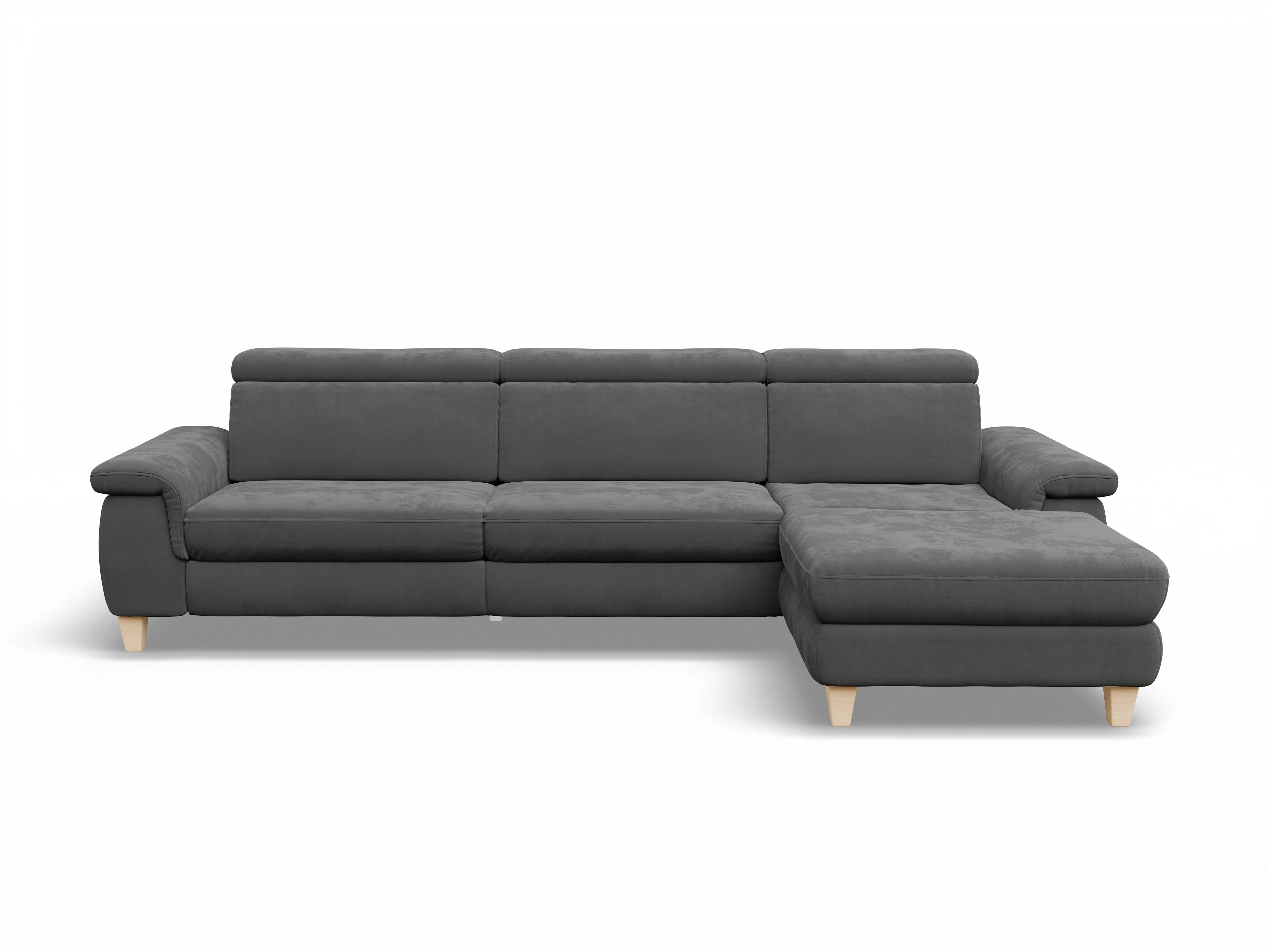 München LO Large R Ansicht des Produktes München Ecksofa rechts Abschluss offen in Stoff Grau
