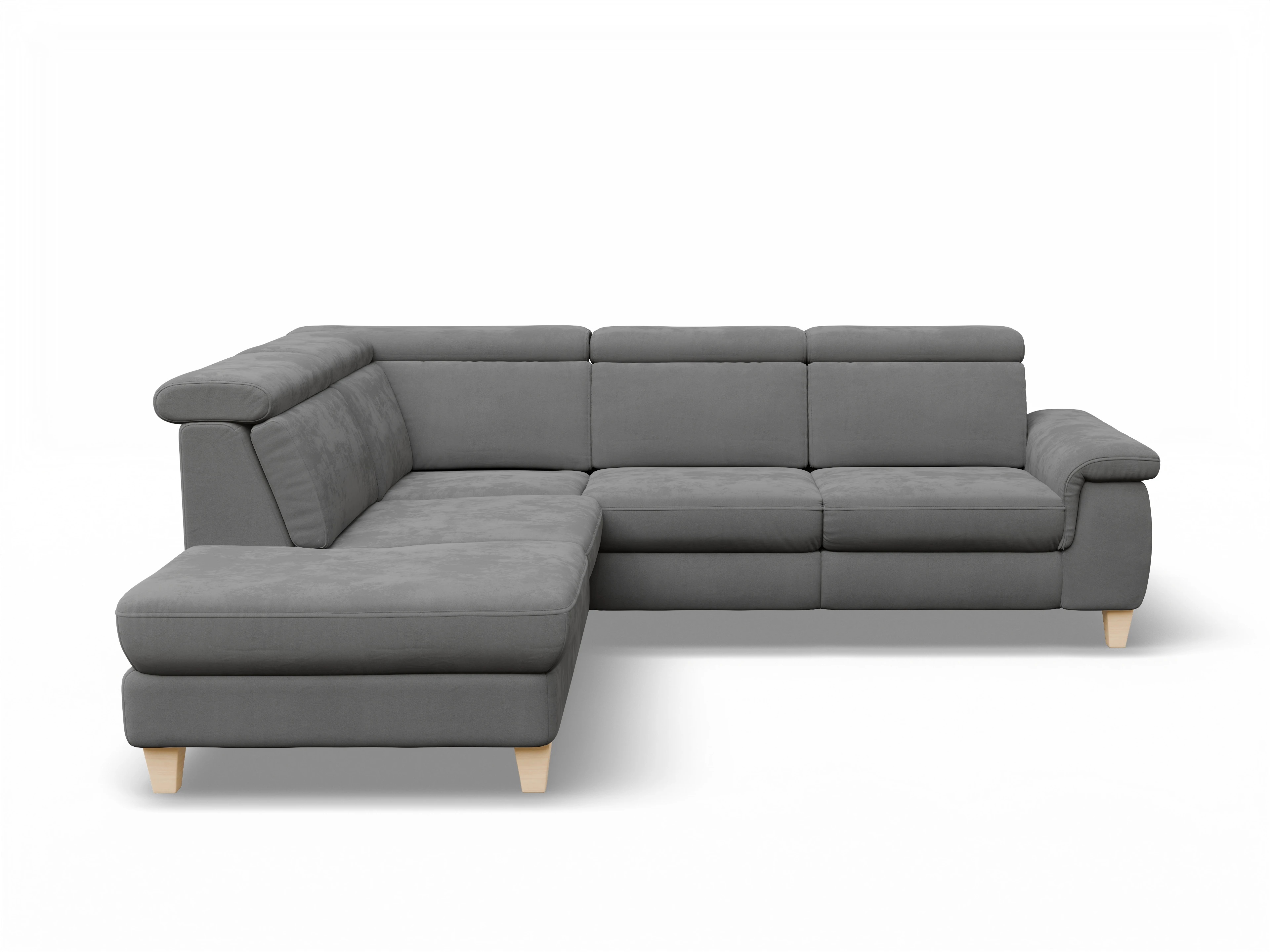 München 1AH WEkl Medium L Ansicht des Produktes München Ecksofa links mit Armlehne in Stoff Grau