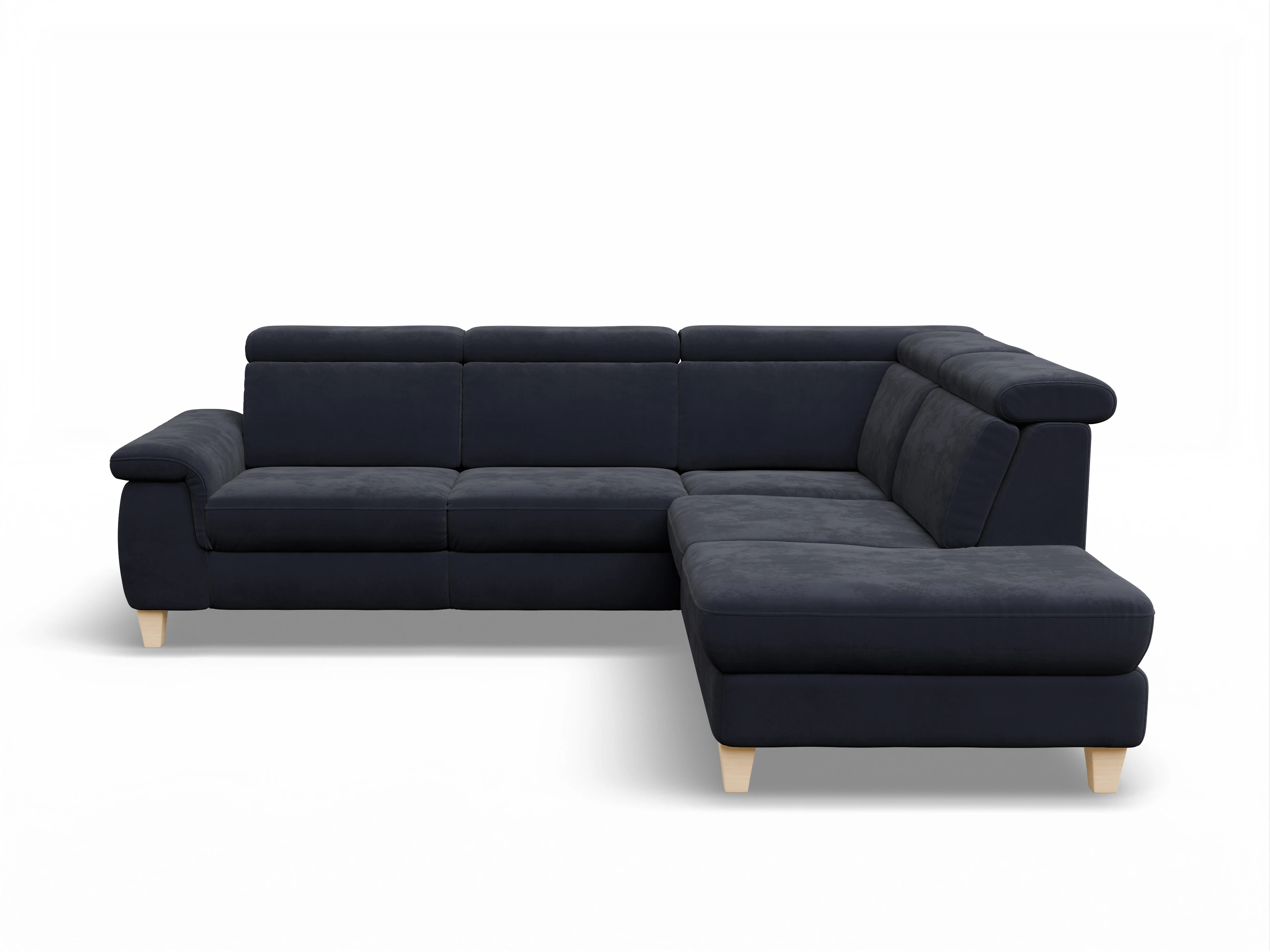 München 1AH WEkl Medium R Ansicht des Produktes München Ecksofa rechts Abschluss offen in Stoff Blau