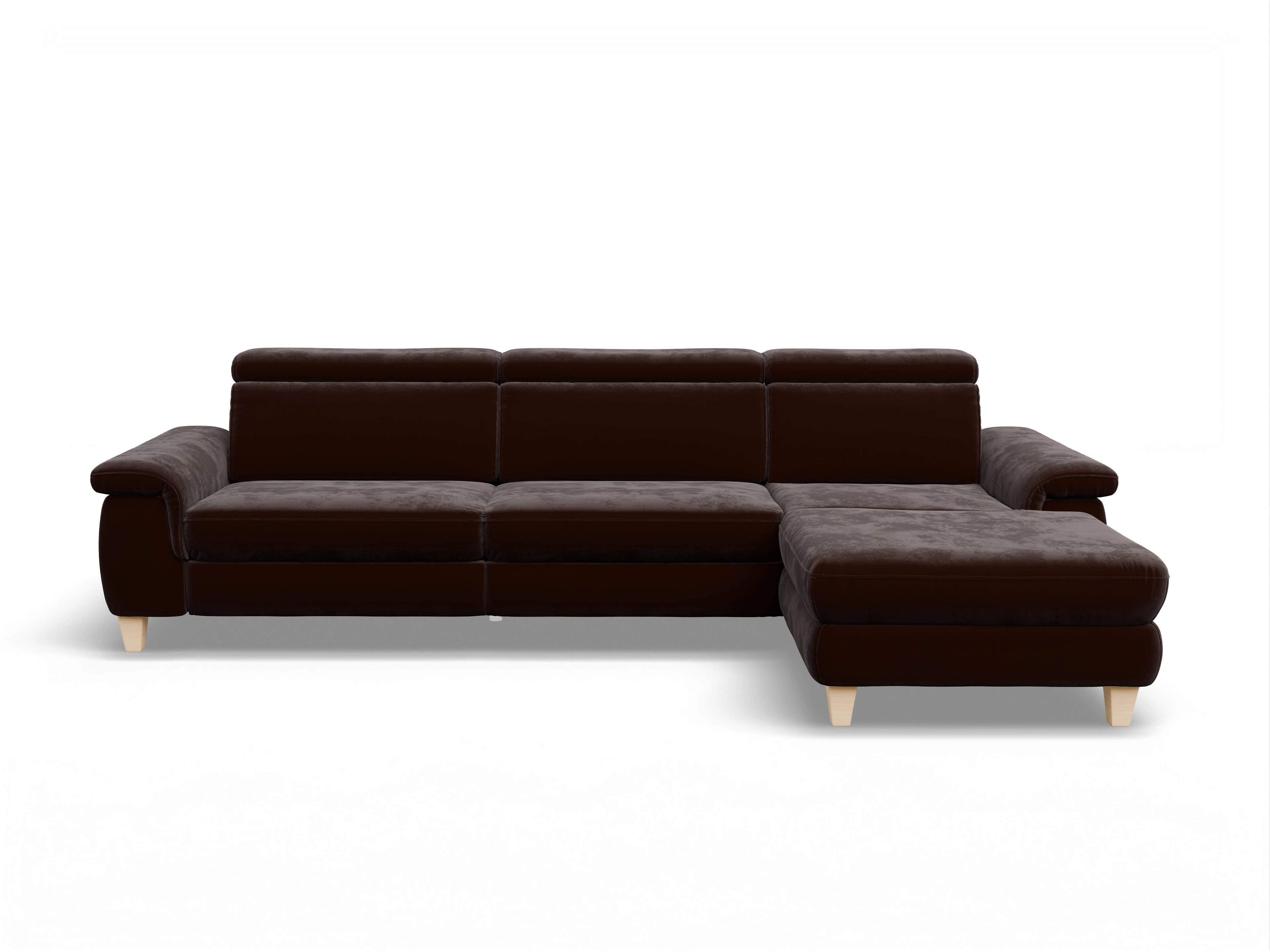 München LO Large R Ansicht des Produktes München Ecksofa rechts Abschluss offen in Stoff Braun