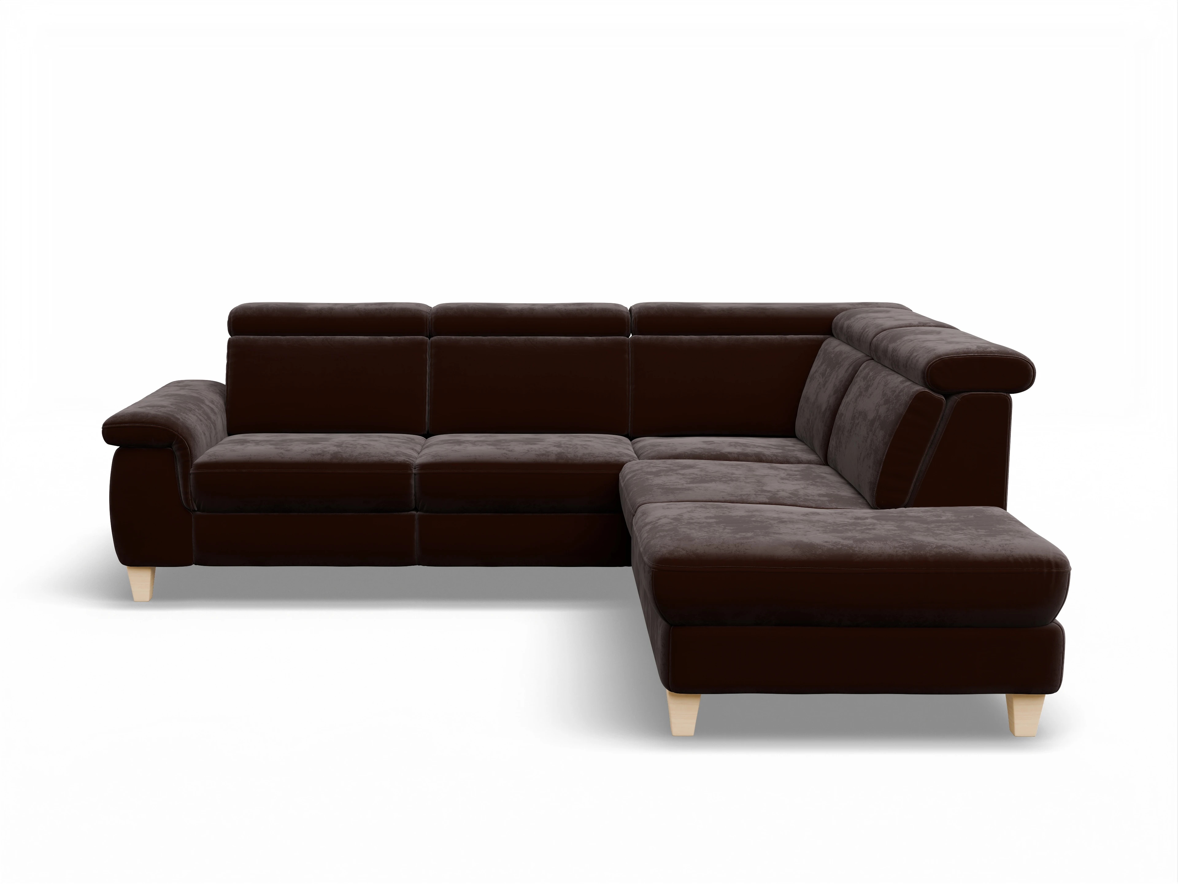München 1AH WEkl Medium R Ansicht des Produktes München Ecksofa rechts Abschluss offen in Stoff Braun