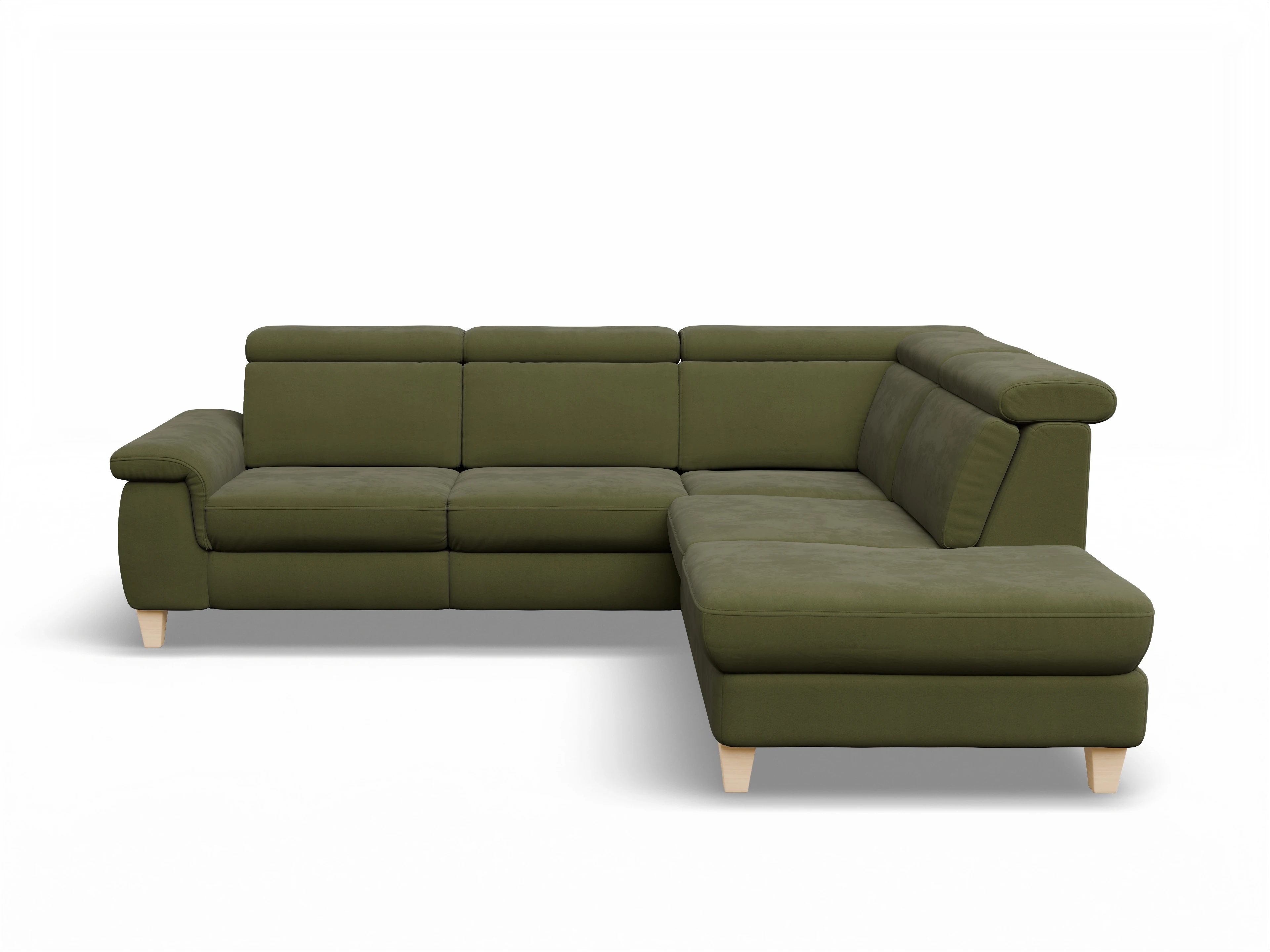 München 1AH WEkl Medium R Ansicht des Produktes München Ecksofa rechts Abschluss offen in Stoff Grün
