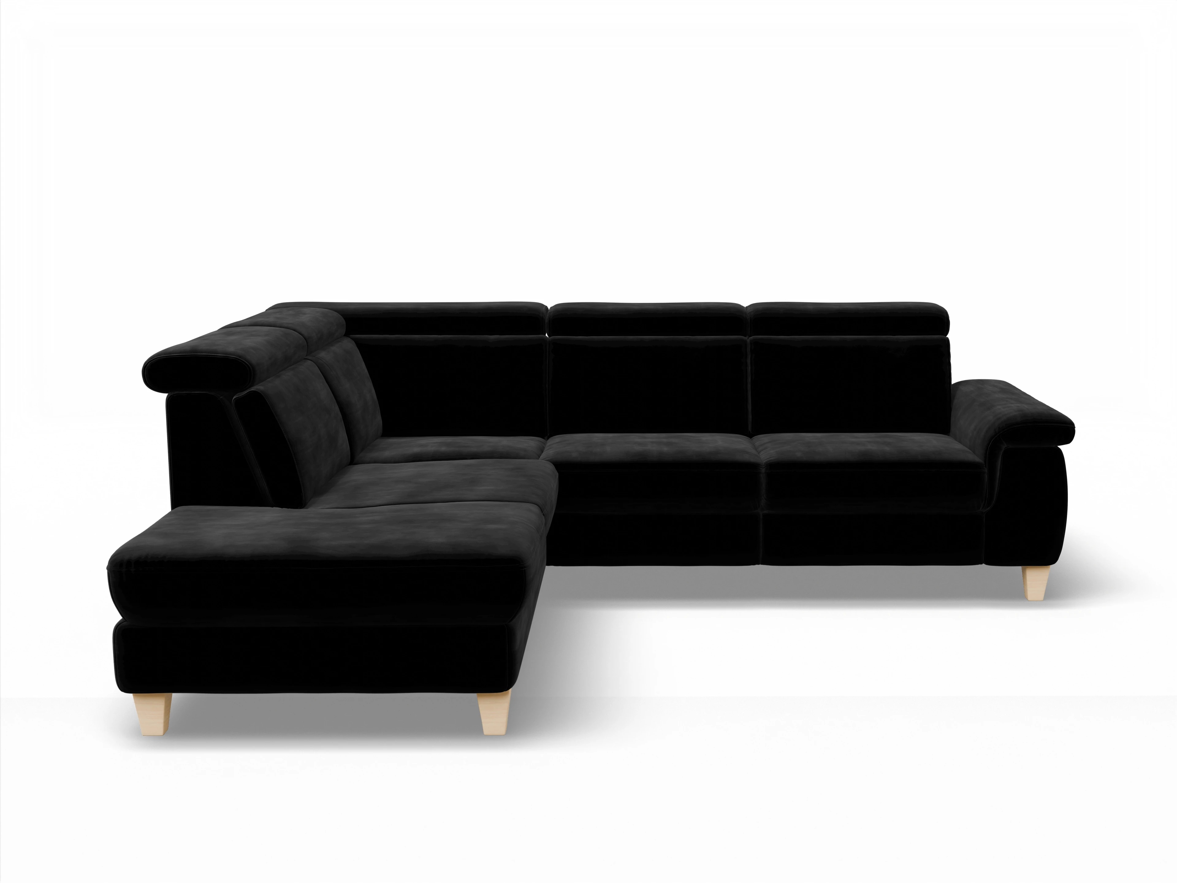 München 1AH WEkl Medium L Ansicht des Produktes München Ecksofa links mit Armlehne in Stoff Schwarz