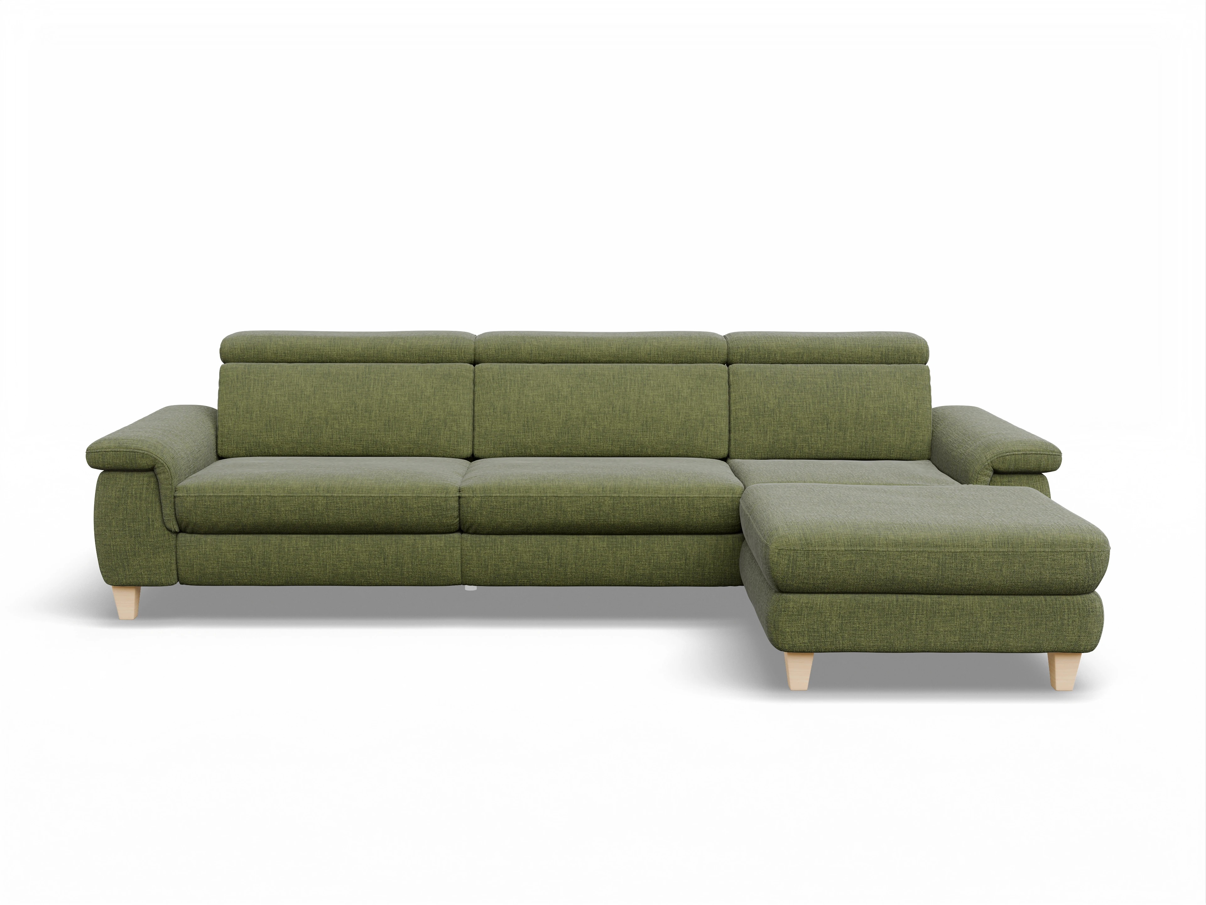 München LO Large R Ansicht des Produktes München Ecksofa rechts Abschluss offen in Stoff Grün