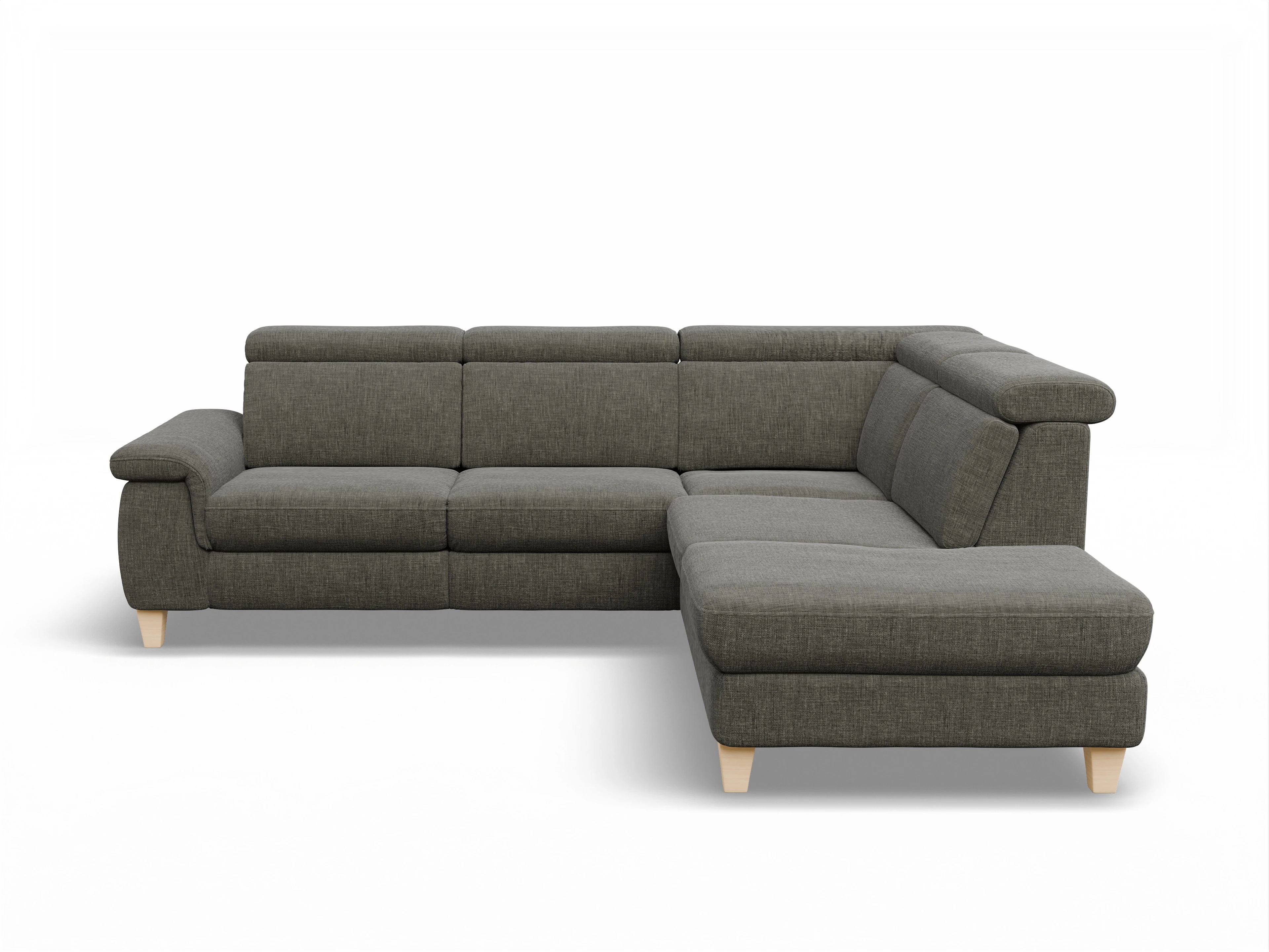München 1AH WEkl Medium R Ansicht des Produktes München Ecksofa rechts Abschluss offen in Stoff Braun