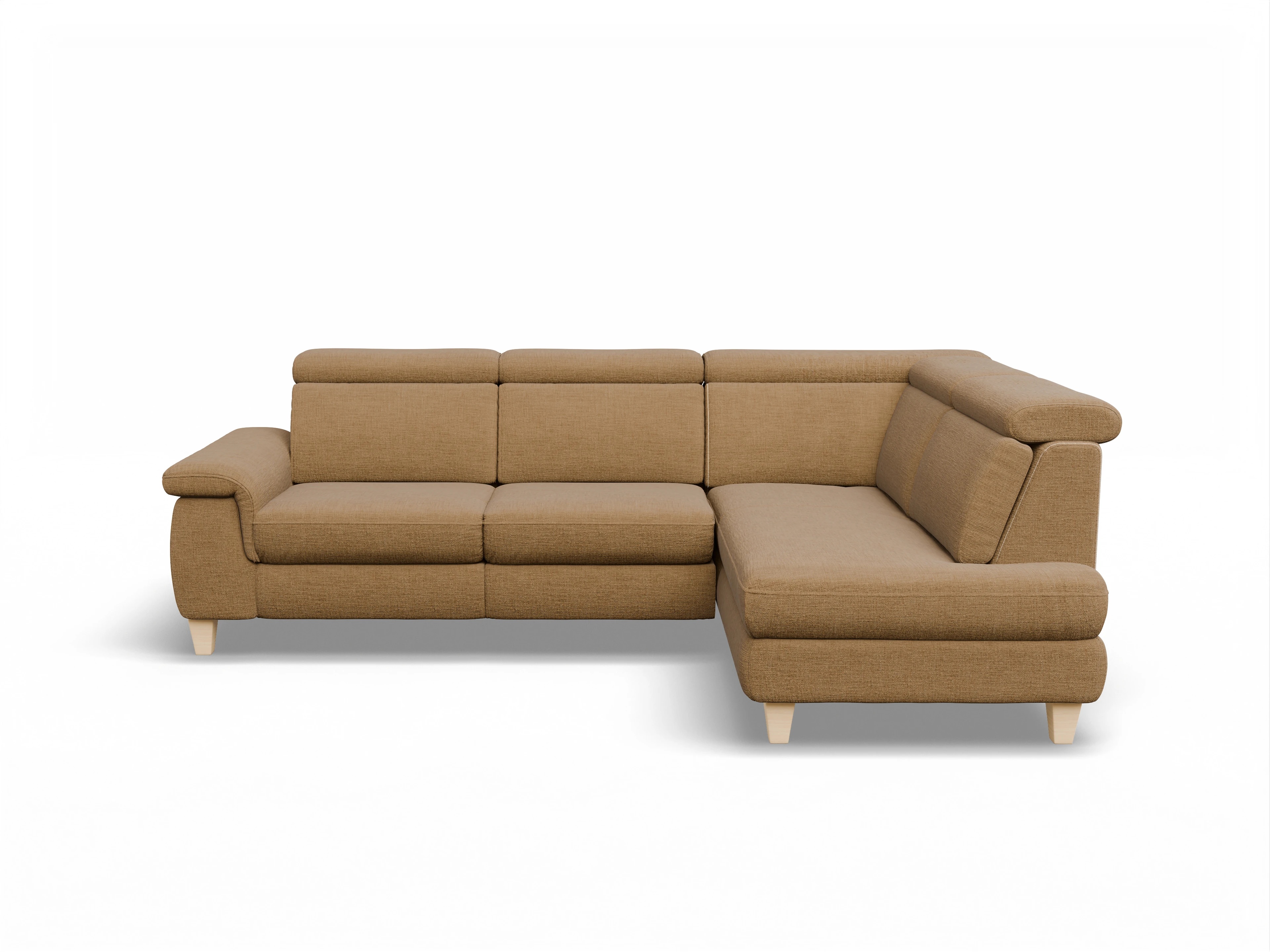München KO Medium R Ansicht des Produktes München Ecksofa rechts Abschluss offen in Stoff Orange