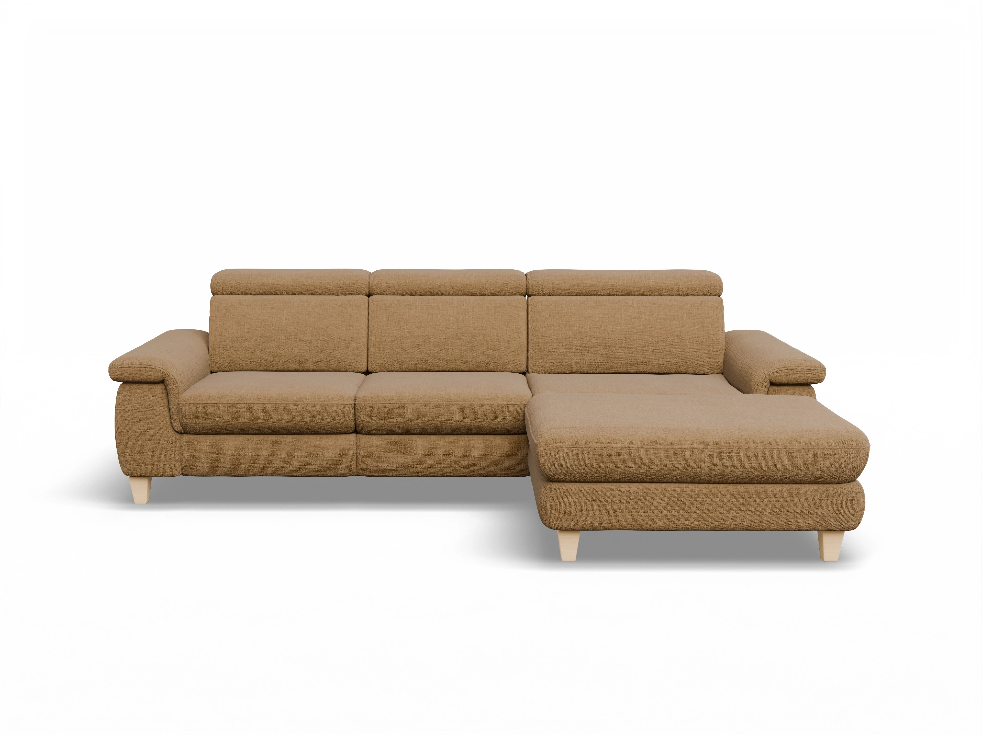 München LOgroß Medium R Ansicht des Produktes München Ecksofa rechts Abschluss offen in Stoff Orange