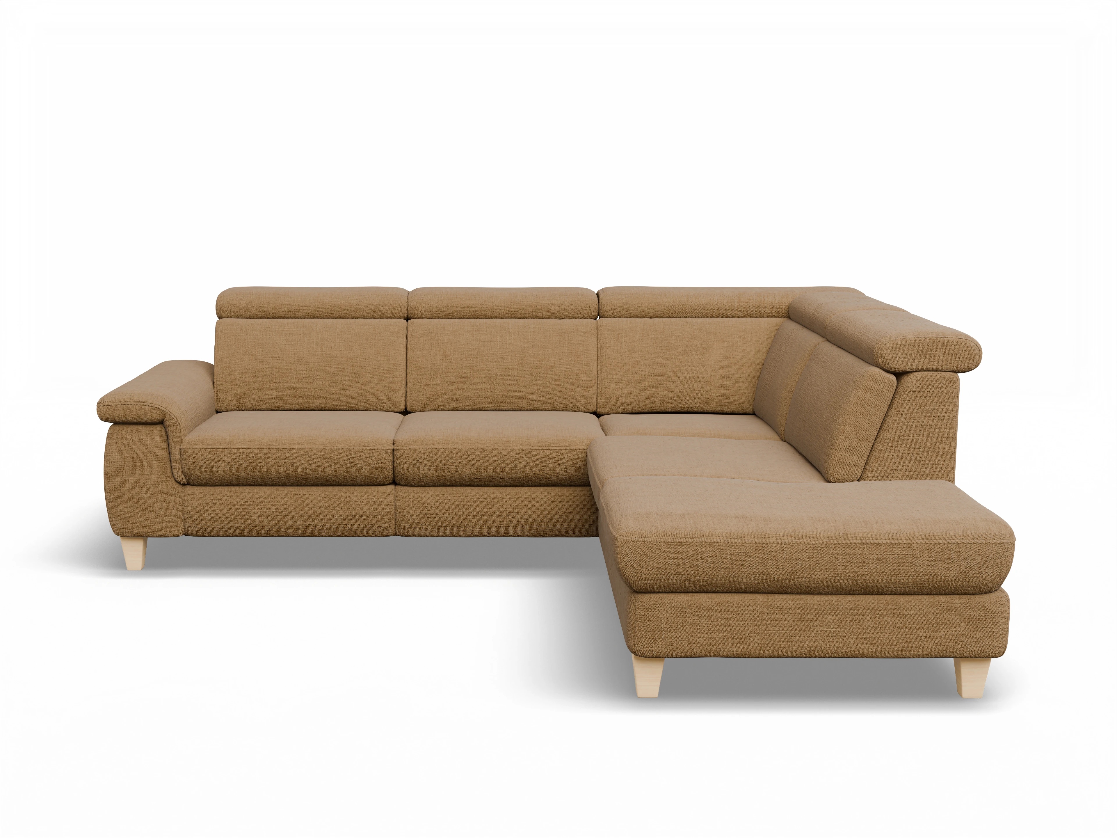 Ansicht des Produktes München Ecksofa rechts Abschluss offen in Stoff Orange