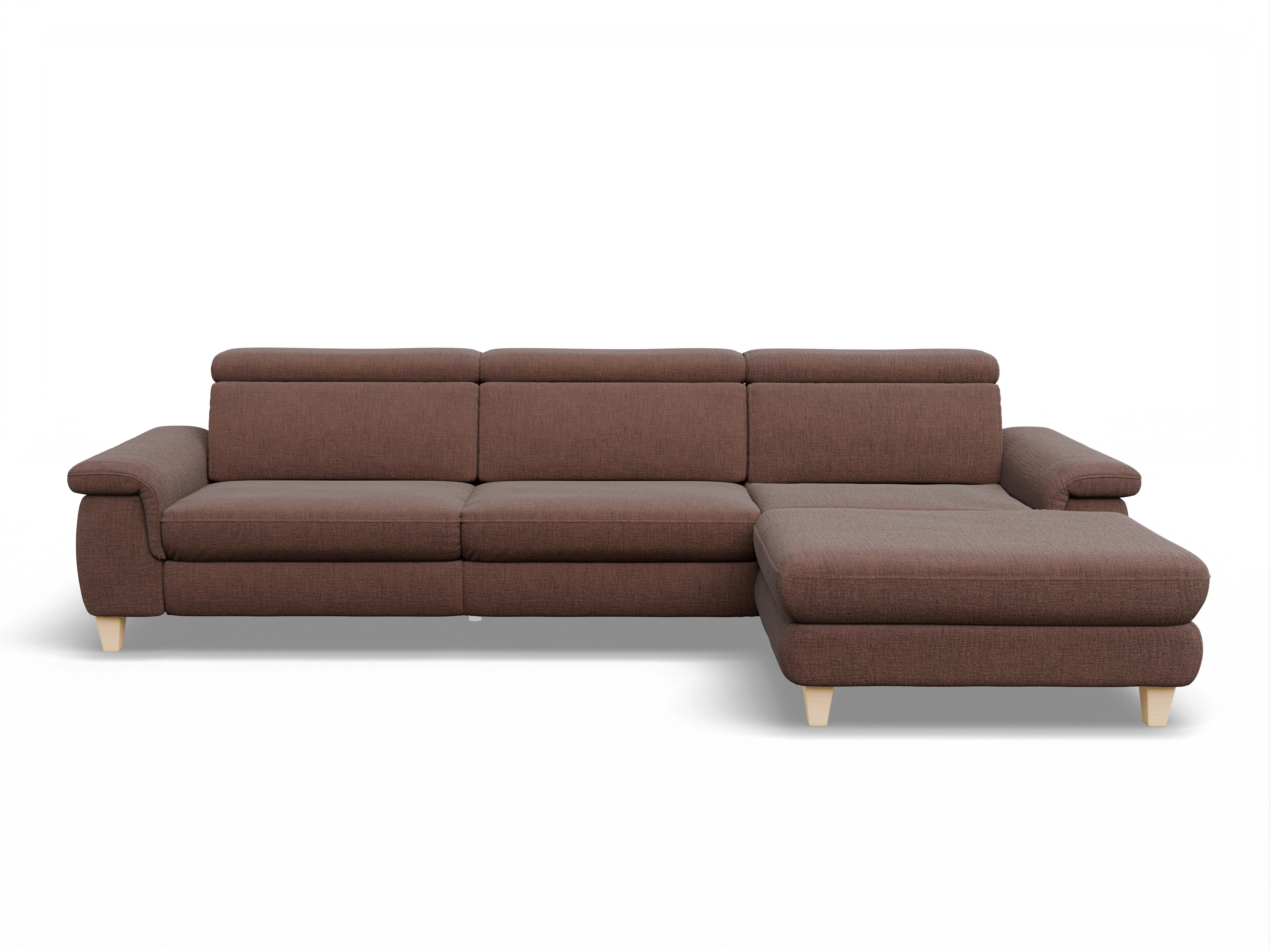 Ansicht des Produktes München Ecksofa rechts Abschluss offen in Stoff Orange