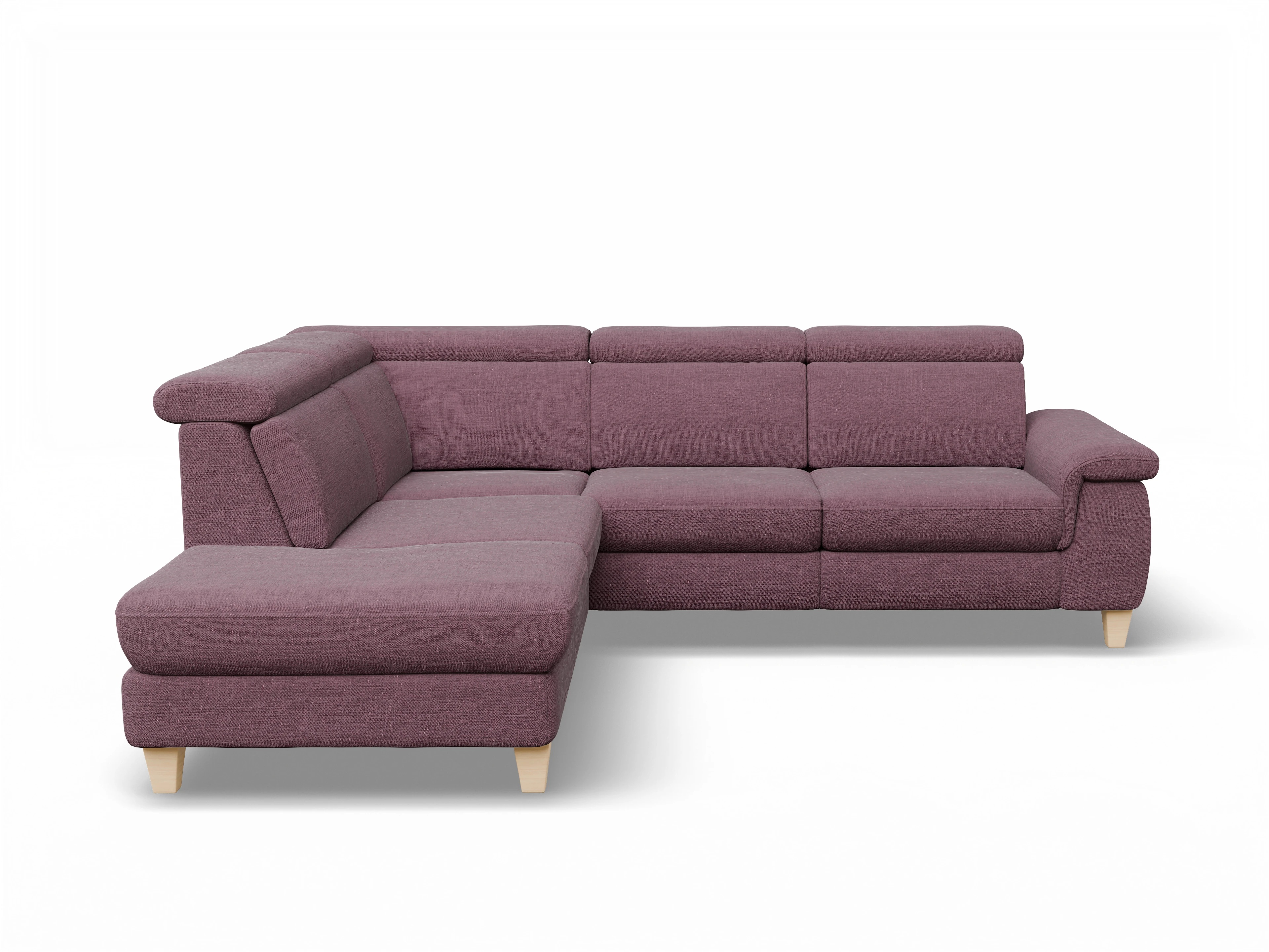 München 1AH WEkl Medium L Ansicht des Produktes München Ecksofa links mit Armlehne in Stoff Rot