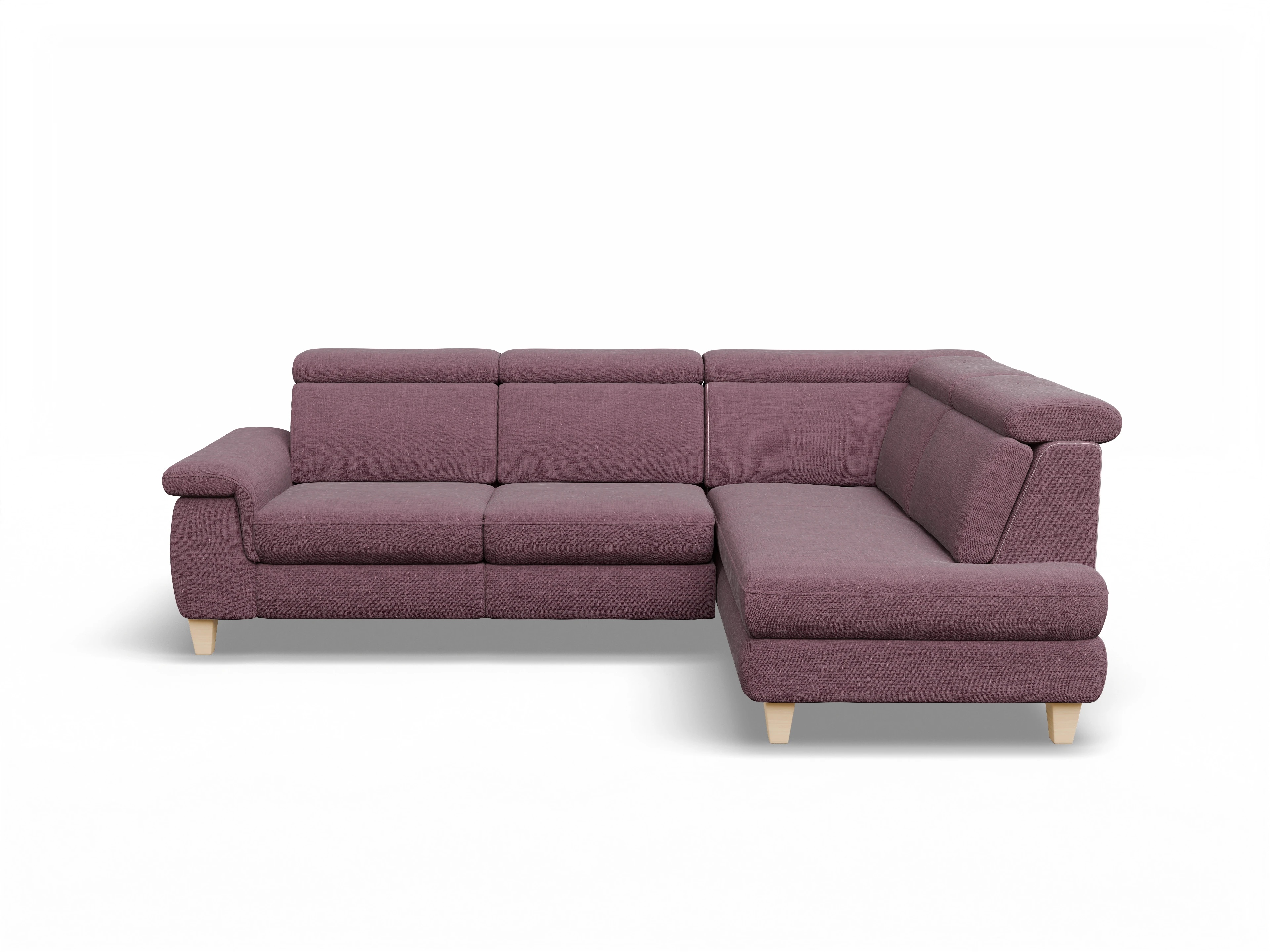 Ansicht des Produktes München Ecksofa rechts Abschluss offen in Stoff Rot
