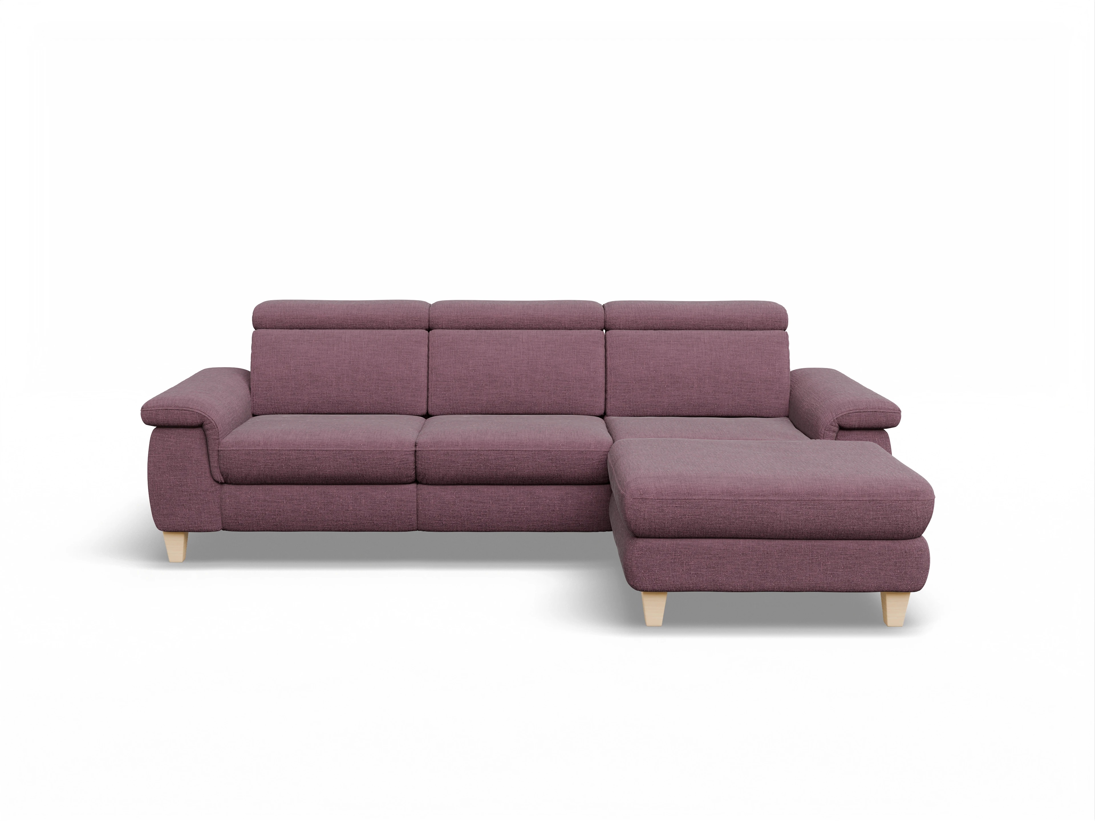 Ansicht des Produktes München Ecksofa rechts Abschluss offen in Stoff Rot