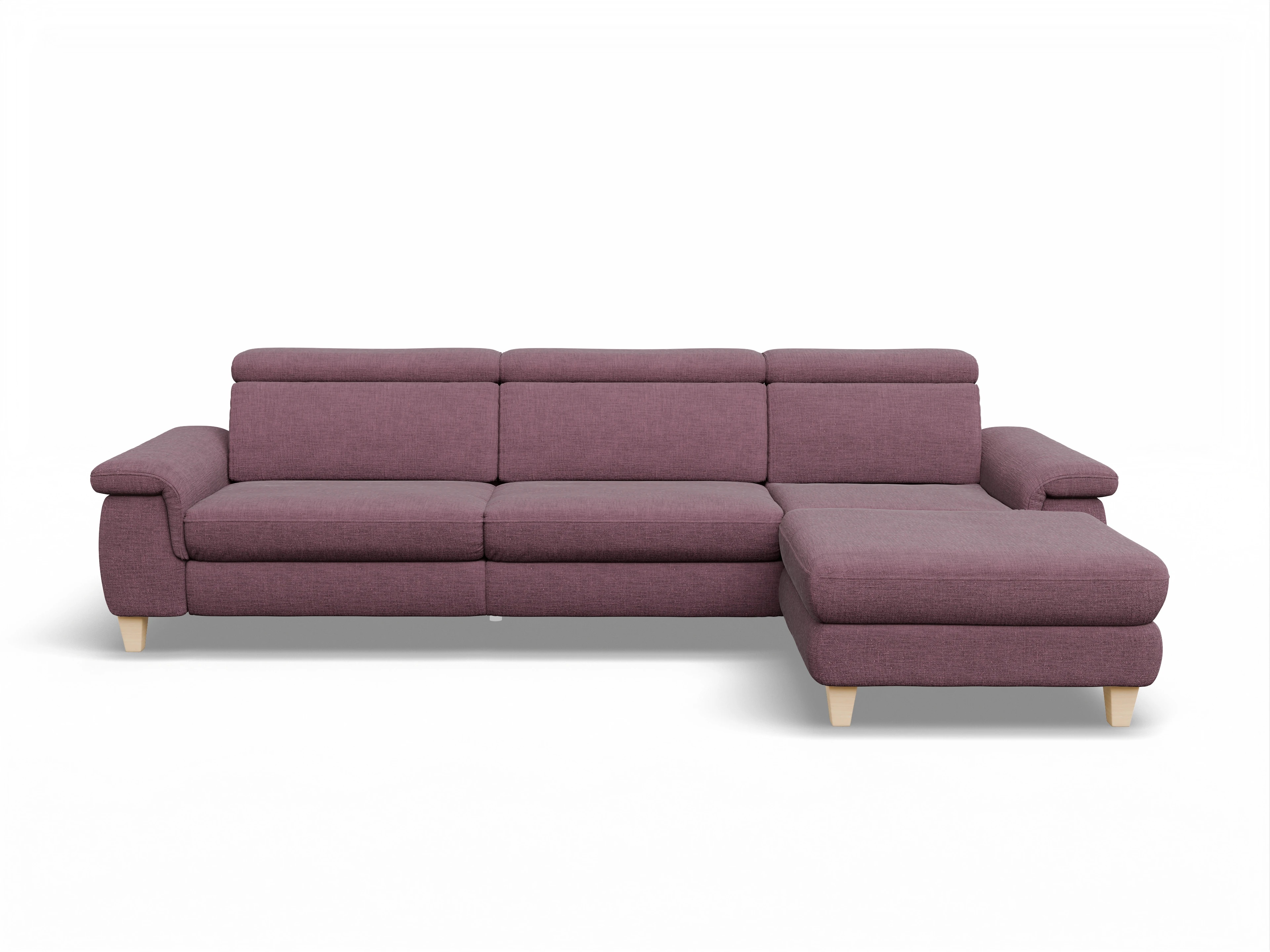 Ansicht des Produktes München Ecksofa rechts Abschluss offen in Stoff Rot