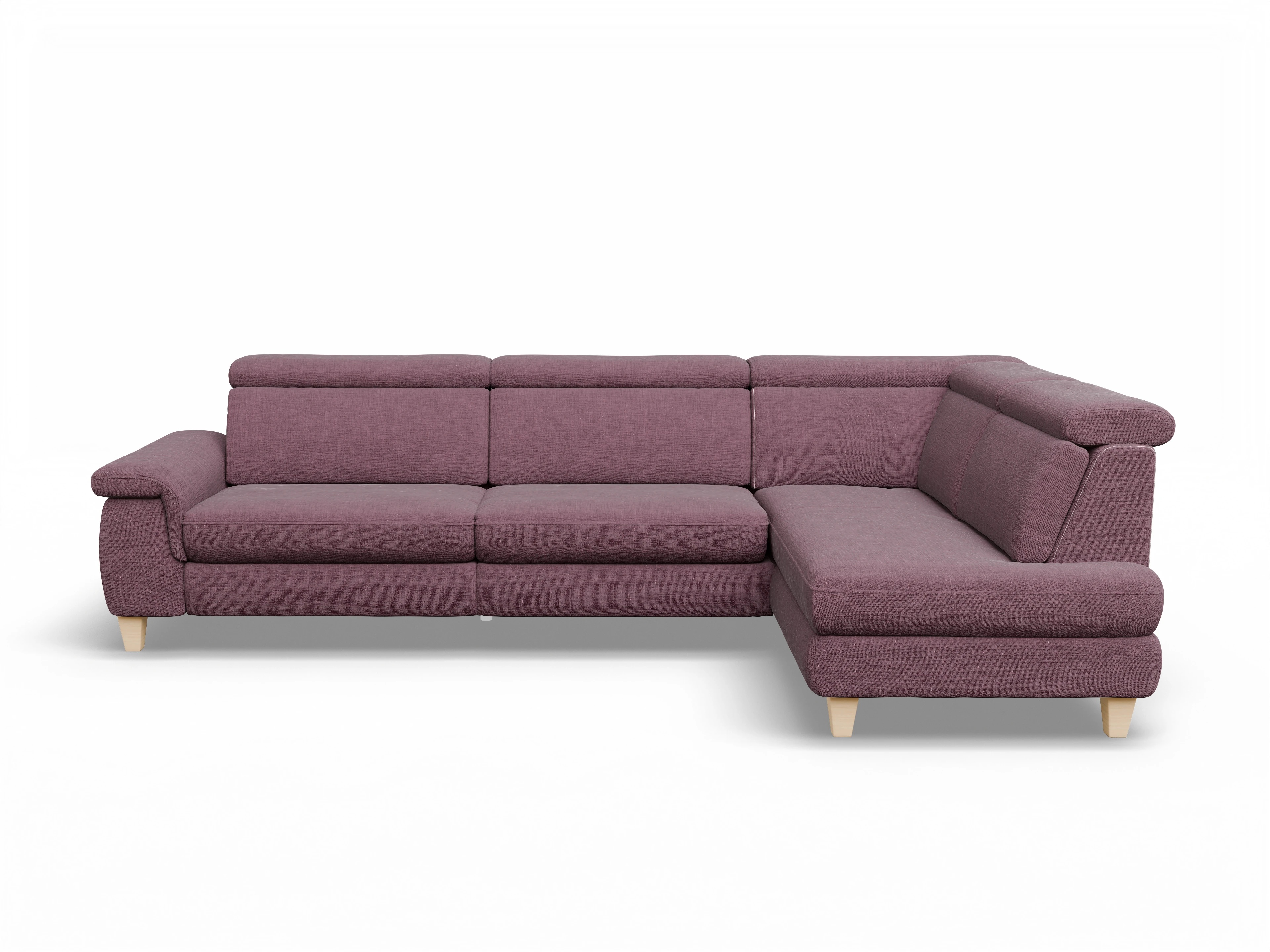 Ansicht des Produktes München Ecksofa rechts Abschluss offen in Stoff Rot