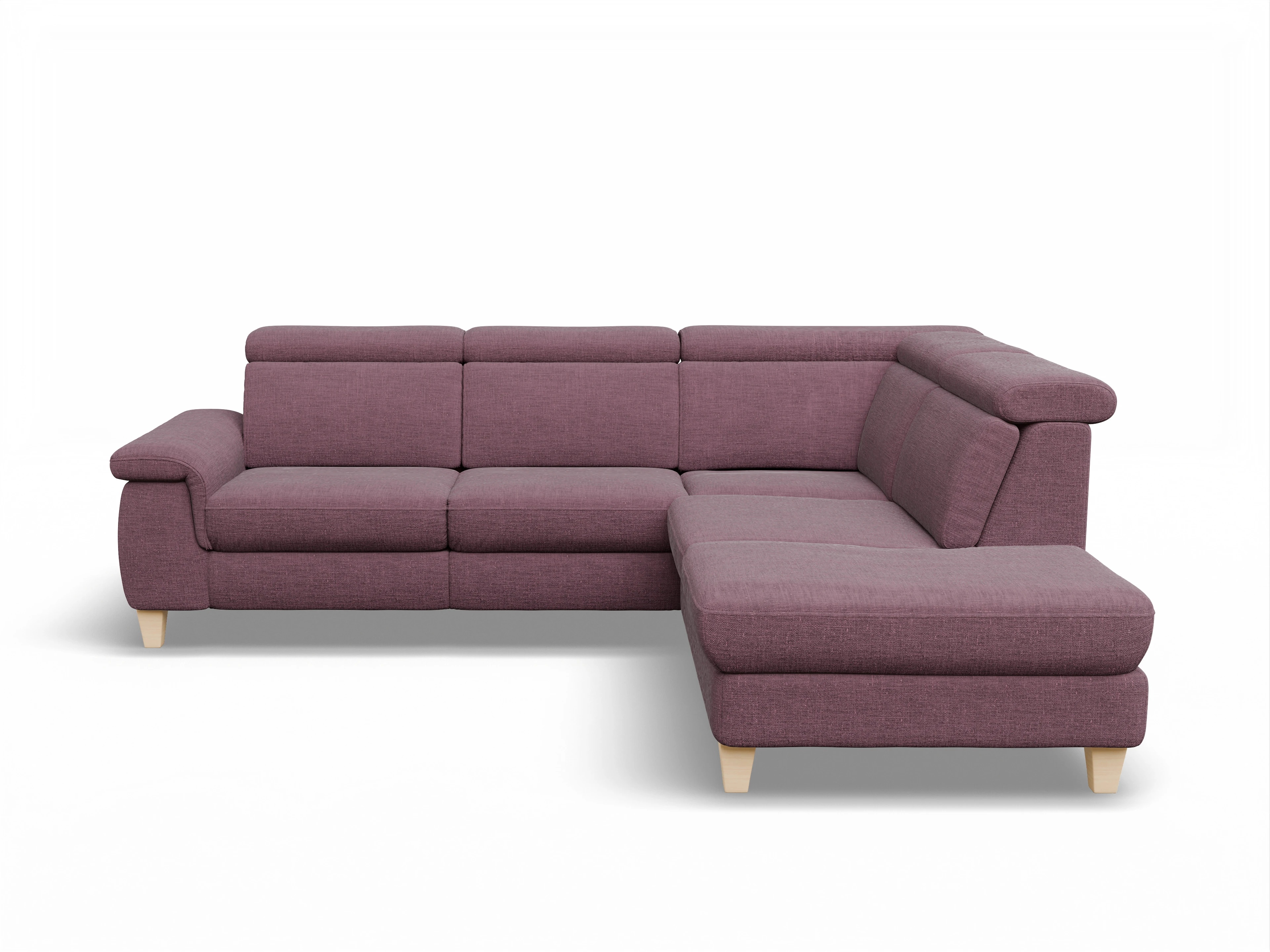 Ansicht des Produktes München Ecksofa rechts Abschluss offen in Stoff Rot