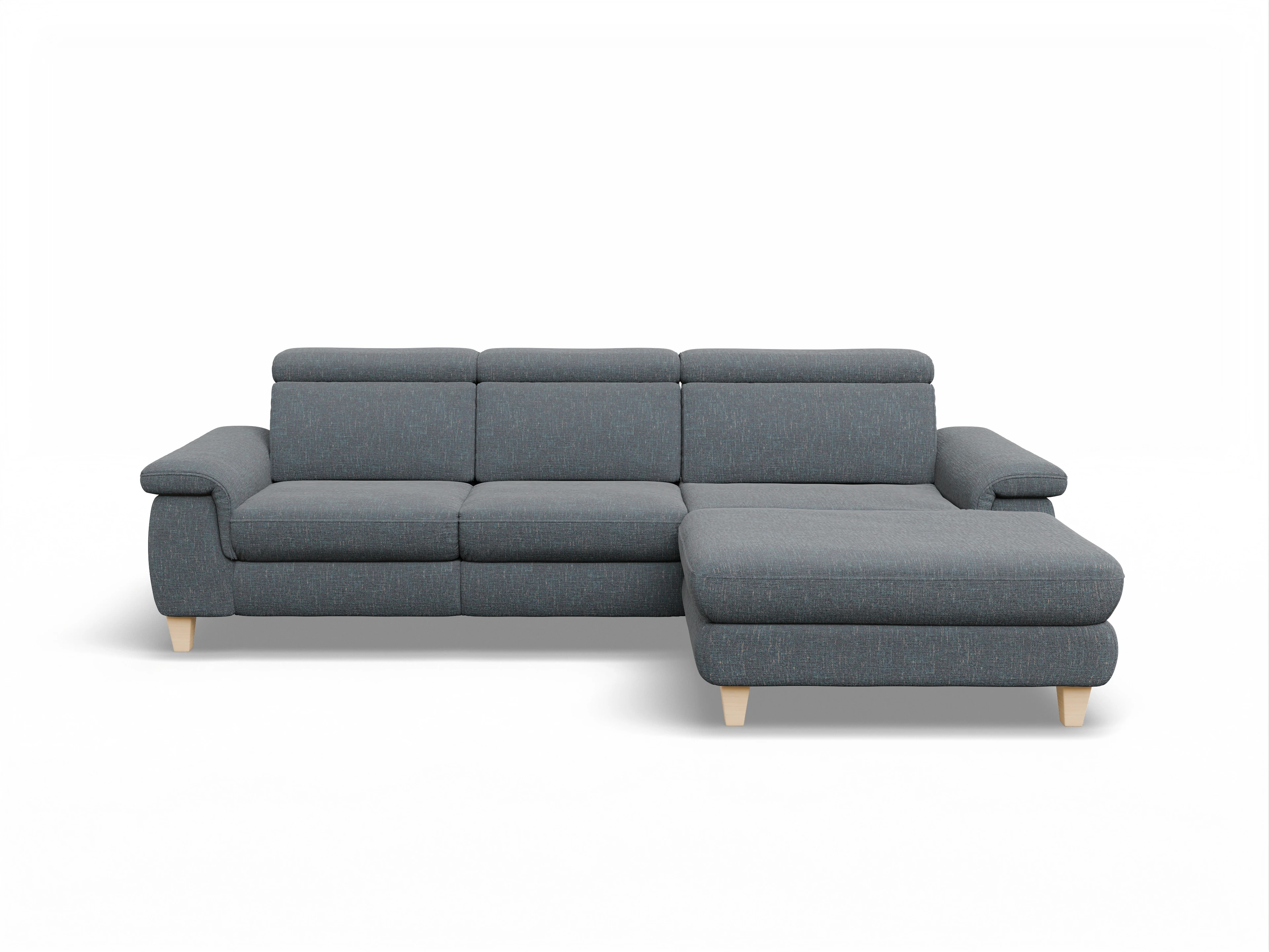 Ansicht des Produktes München Ecksofa rechts Abschluss offen in Stoff Grau