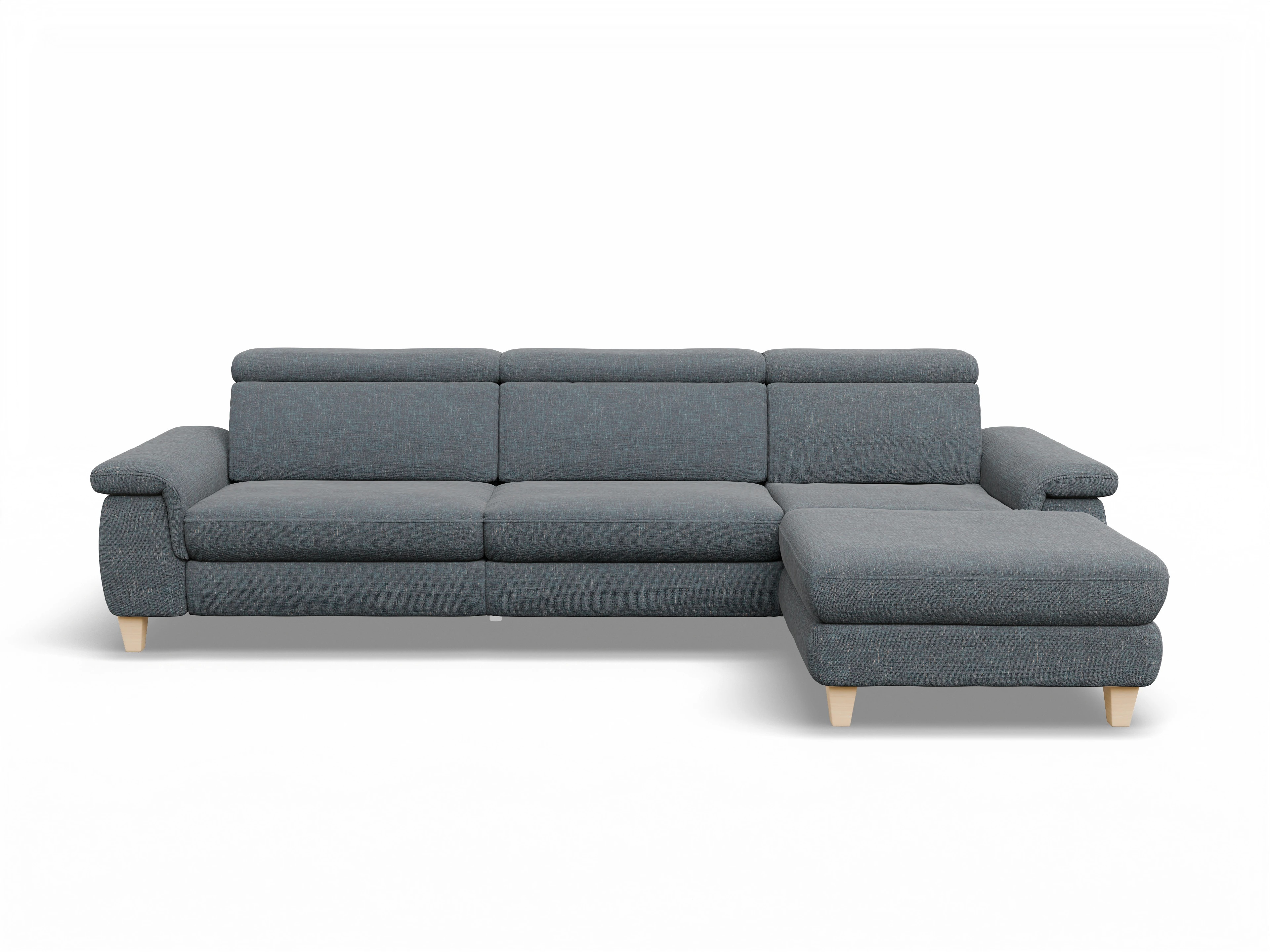 Ansicht des Produktes München Ecksofa rechts Abschluss offen in Stoff Grau