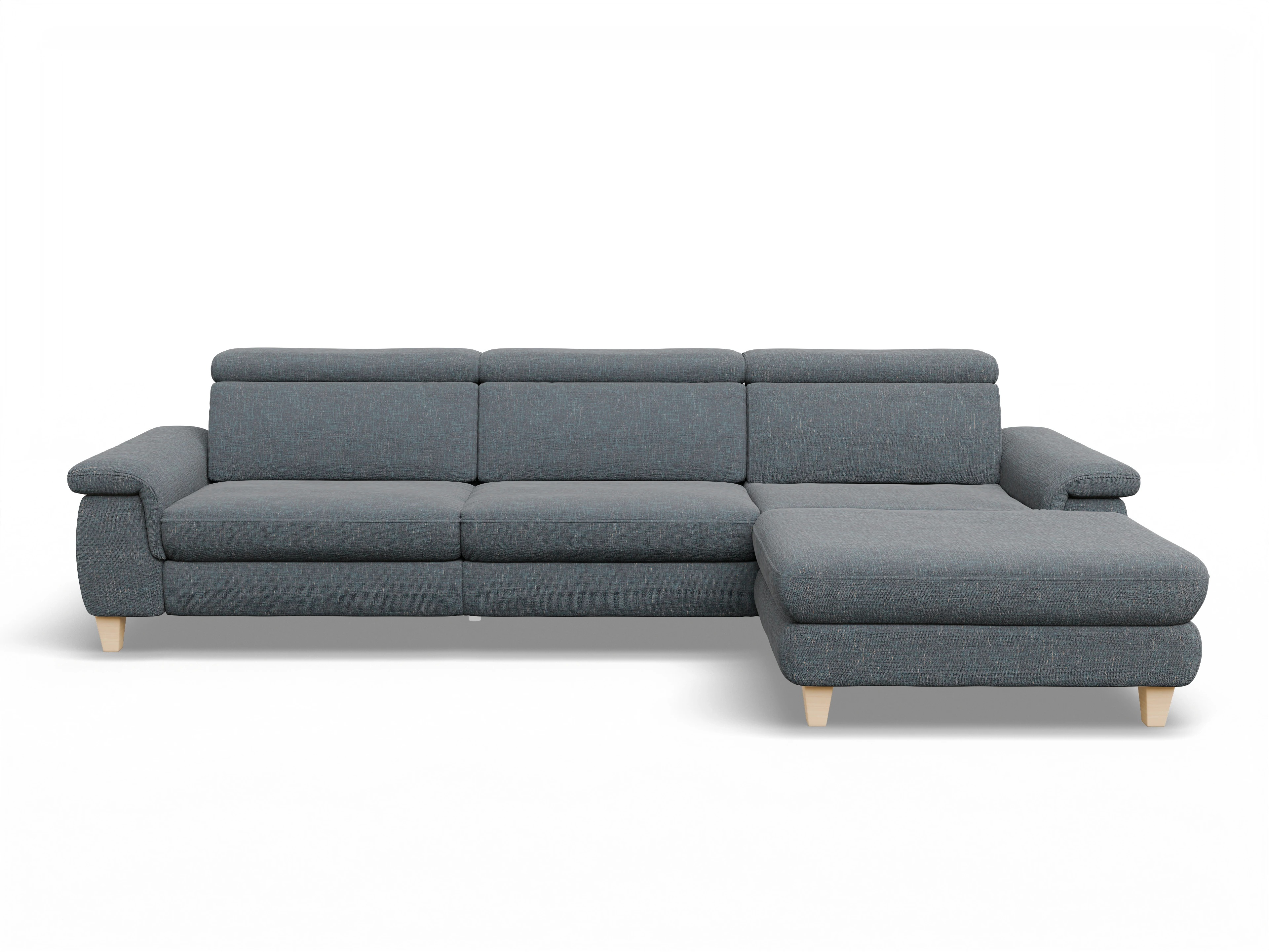 Ansicht des Produktes München Ecksofa rechts Abschluss offen in Stoff Grau