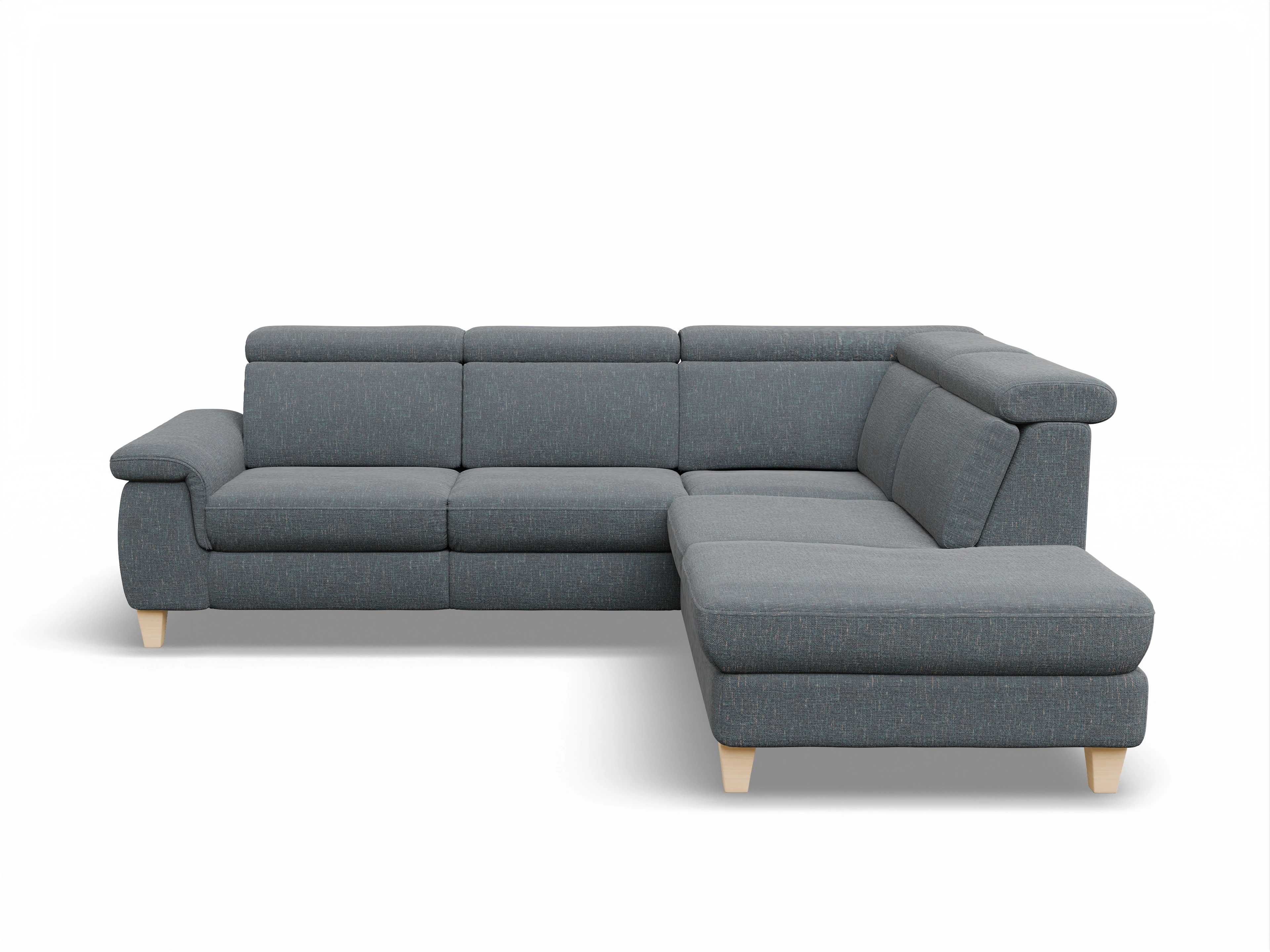 Ansicht des Produktes München Ecksofa rechts Abschluss offen in Stoff Grau