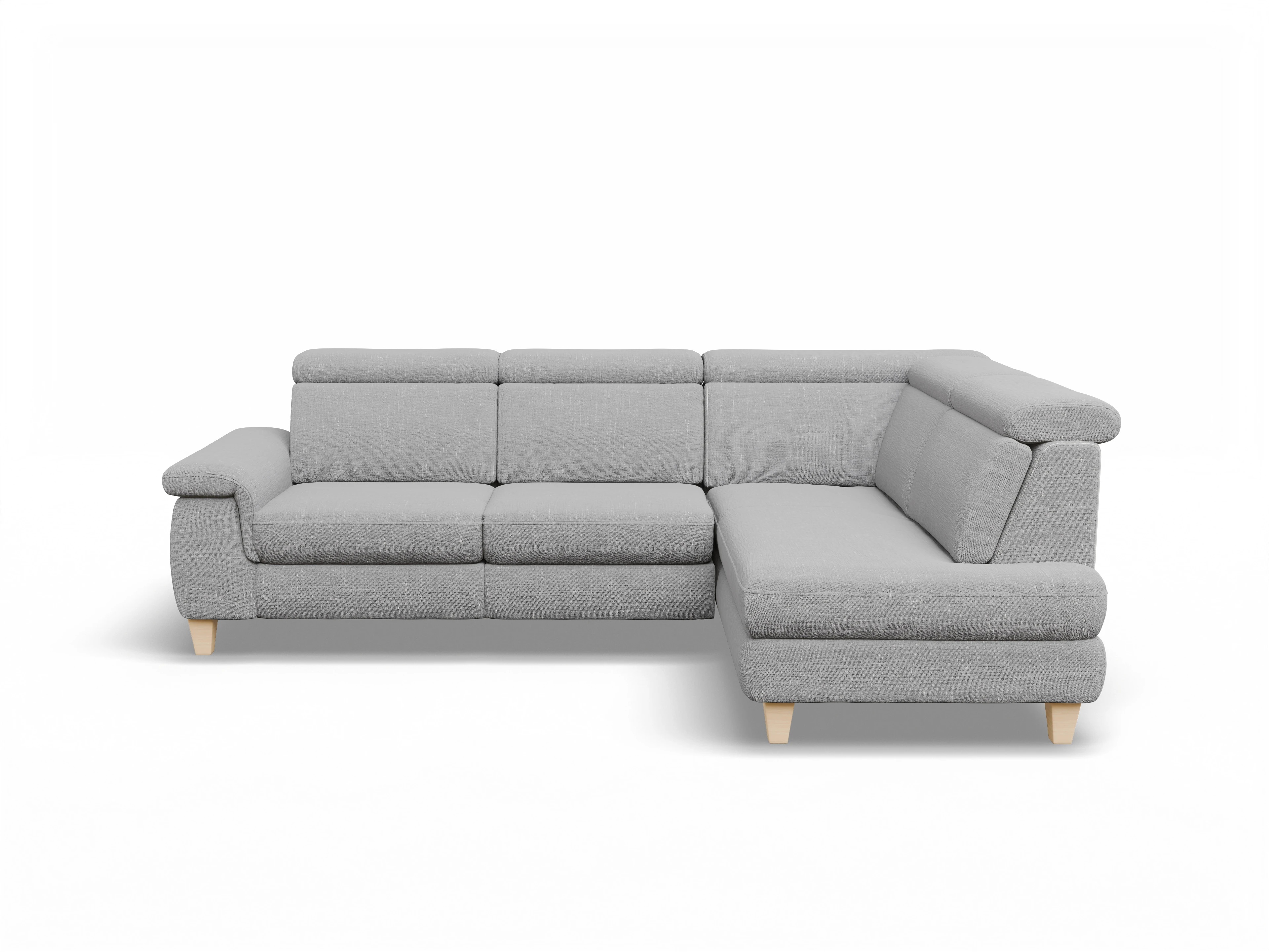 Ansicht des Produktes München Ecksofa rechts Abschluss offen in Stoff Grau