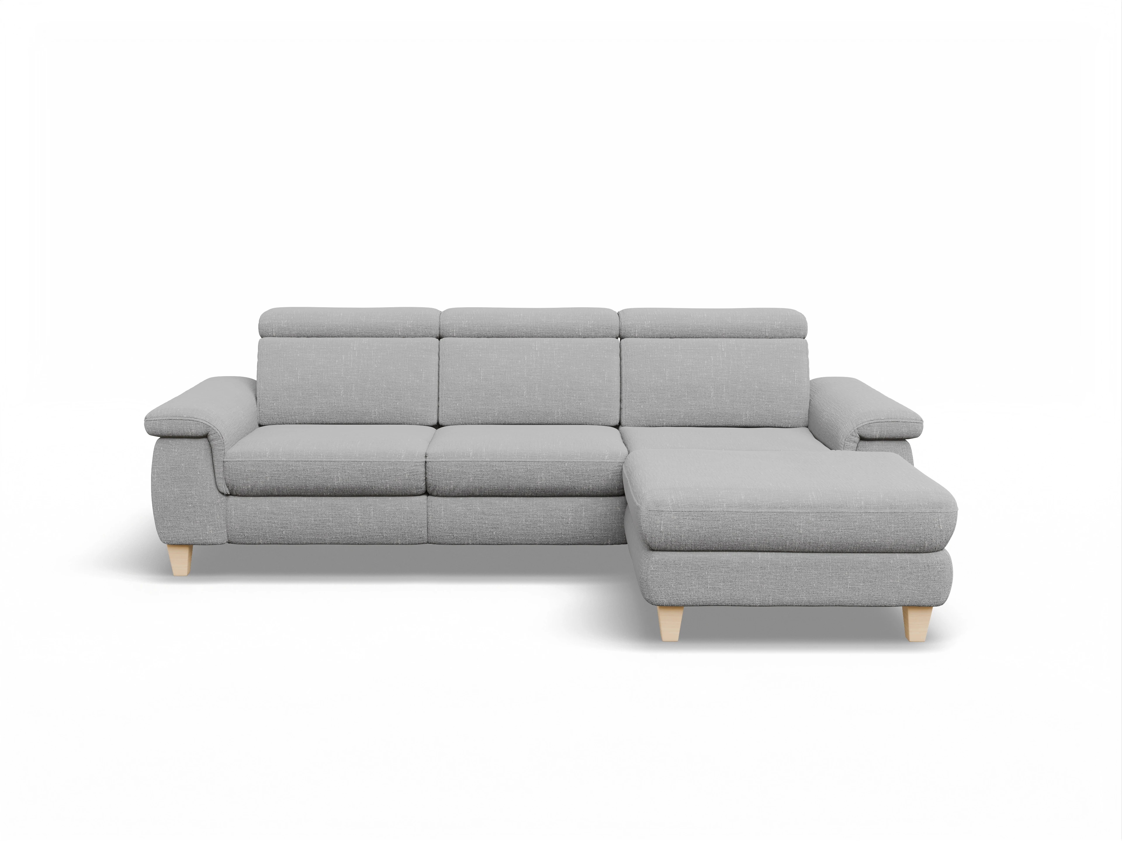 München LO Medium R Ansicht des Produktes München Ecksofa rechts Abschluss offen in Stoff Grau