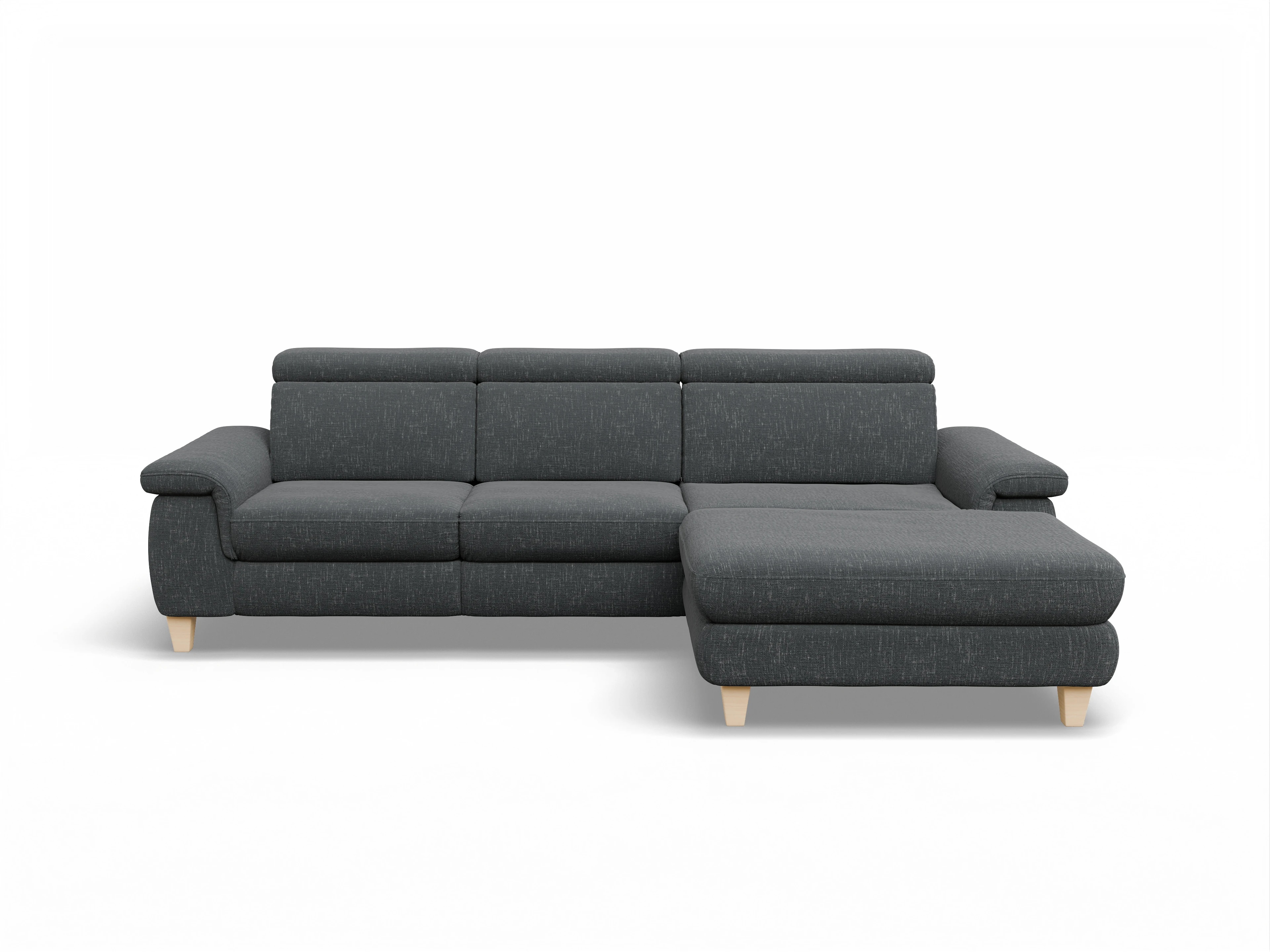 Ansicht des Produktes München Ecksofa rechts Abschluss offen in Stoff Grau