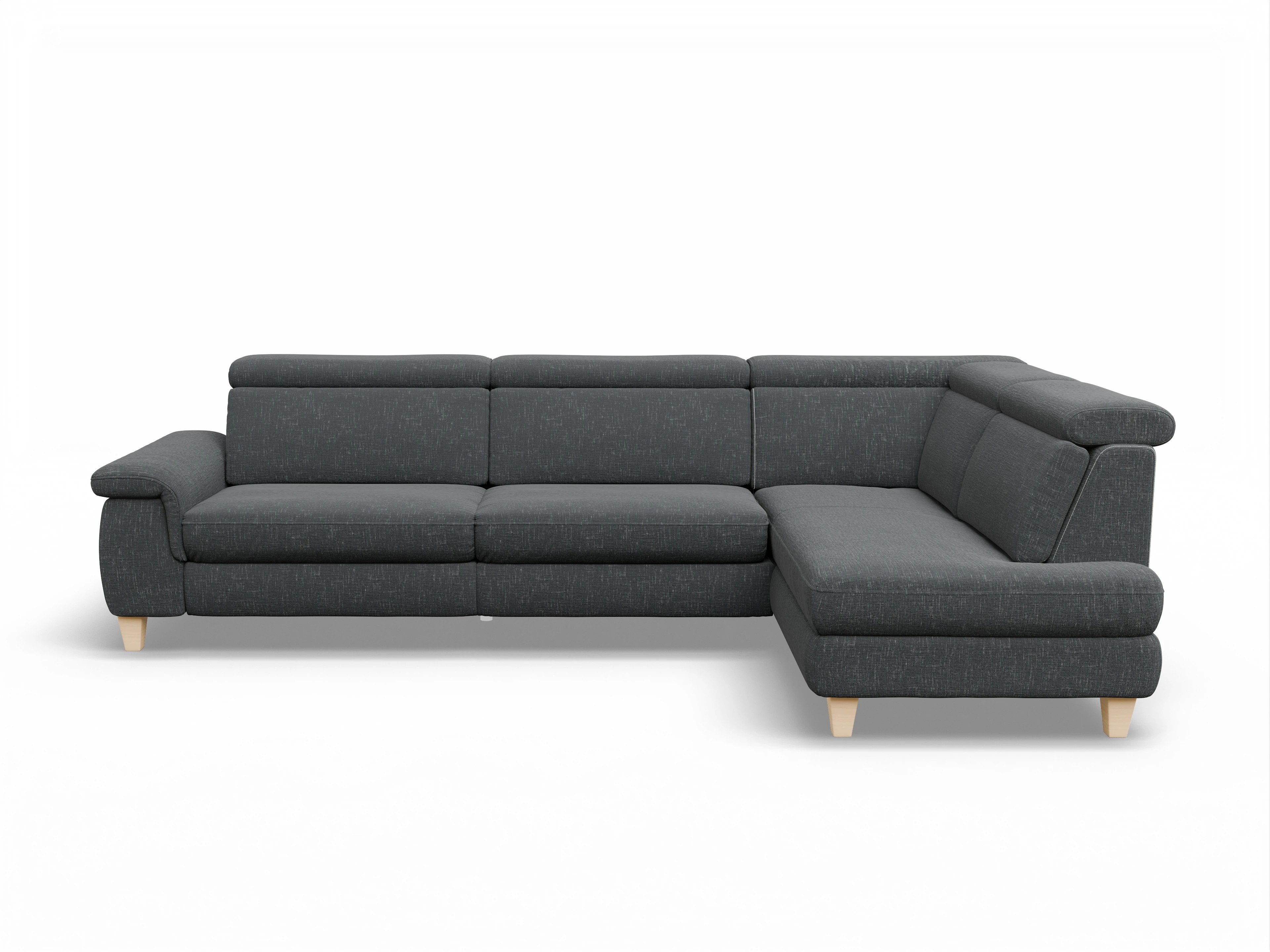 München KO Large R Ansicht des Produktes München Ecksofa rechts Abschluss offen in Stoff Grau