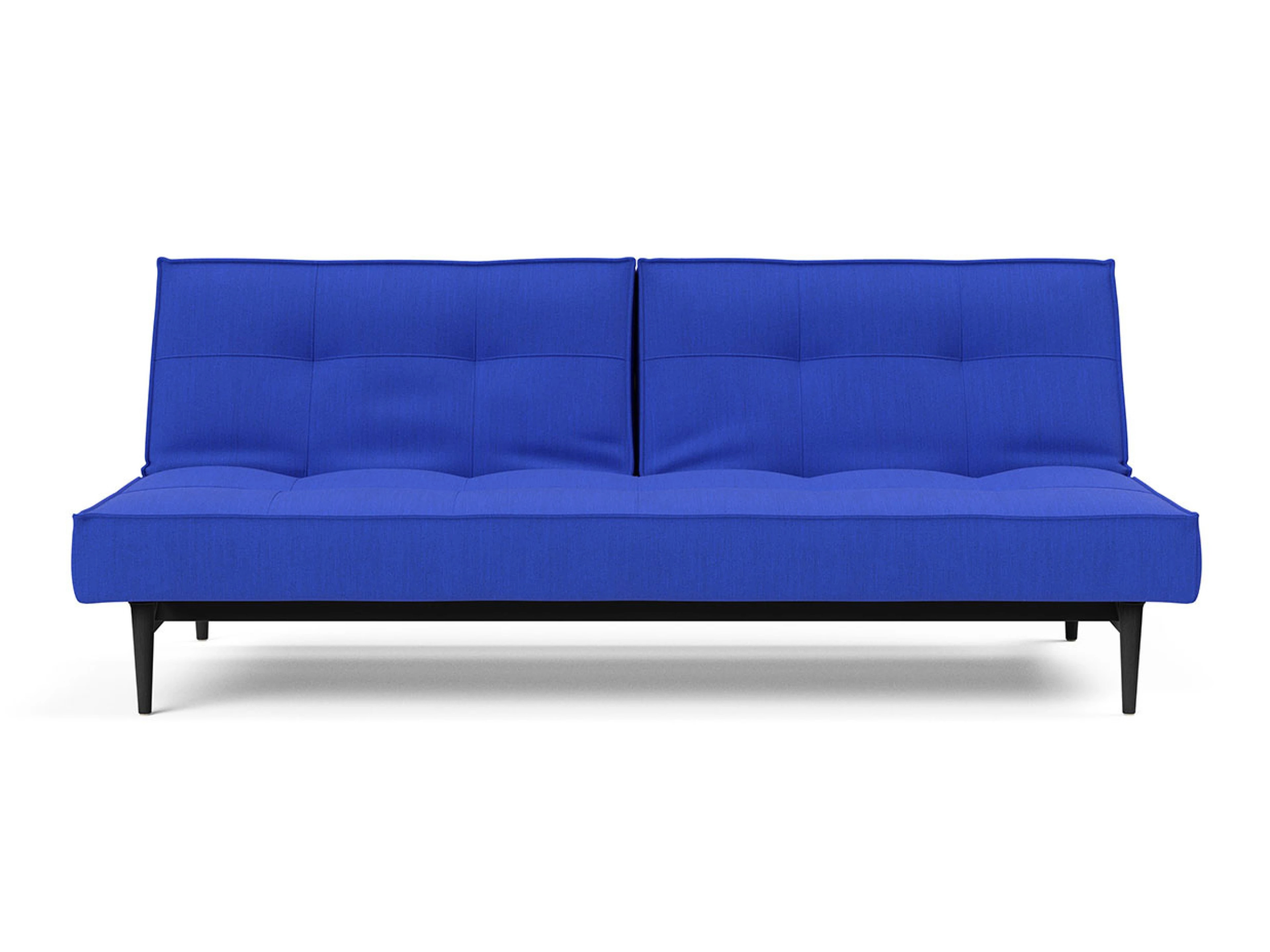 Ansicht des Produktes Splitback Schlafsofa Querschläfer in Stoff Blau