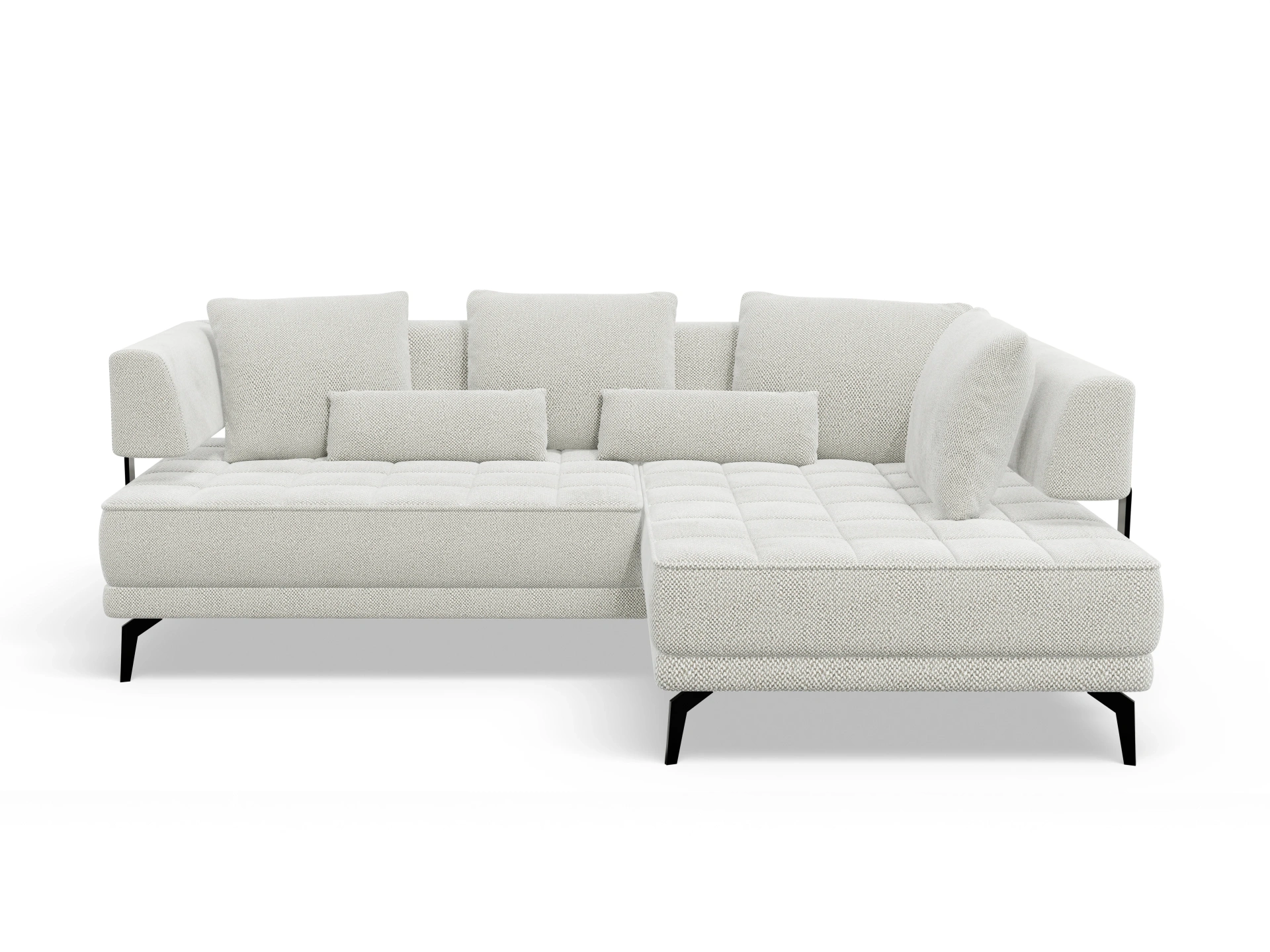 Ansicht des Produktes Genua Ecksofa rechts Abschluss offen in Stoff Beige