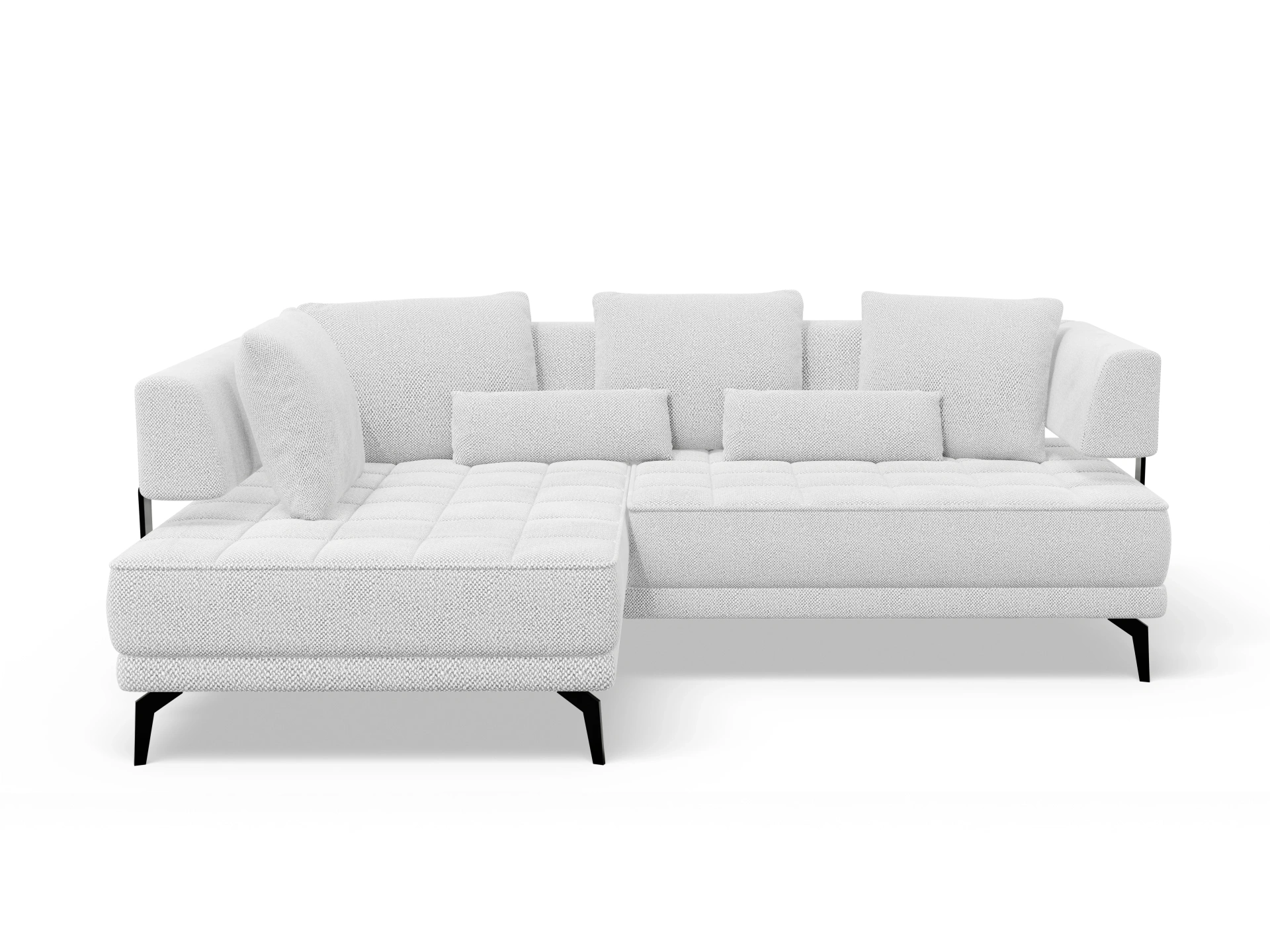 Ansicht des Produktes Genua Ecksofa links Abschluss offen in Stoff Beige