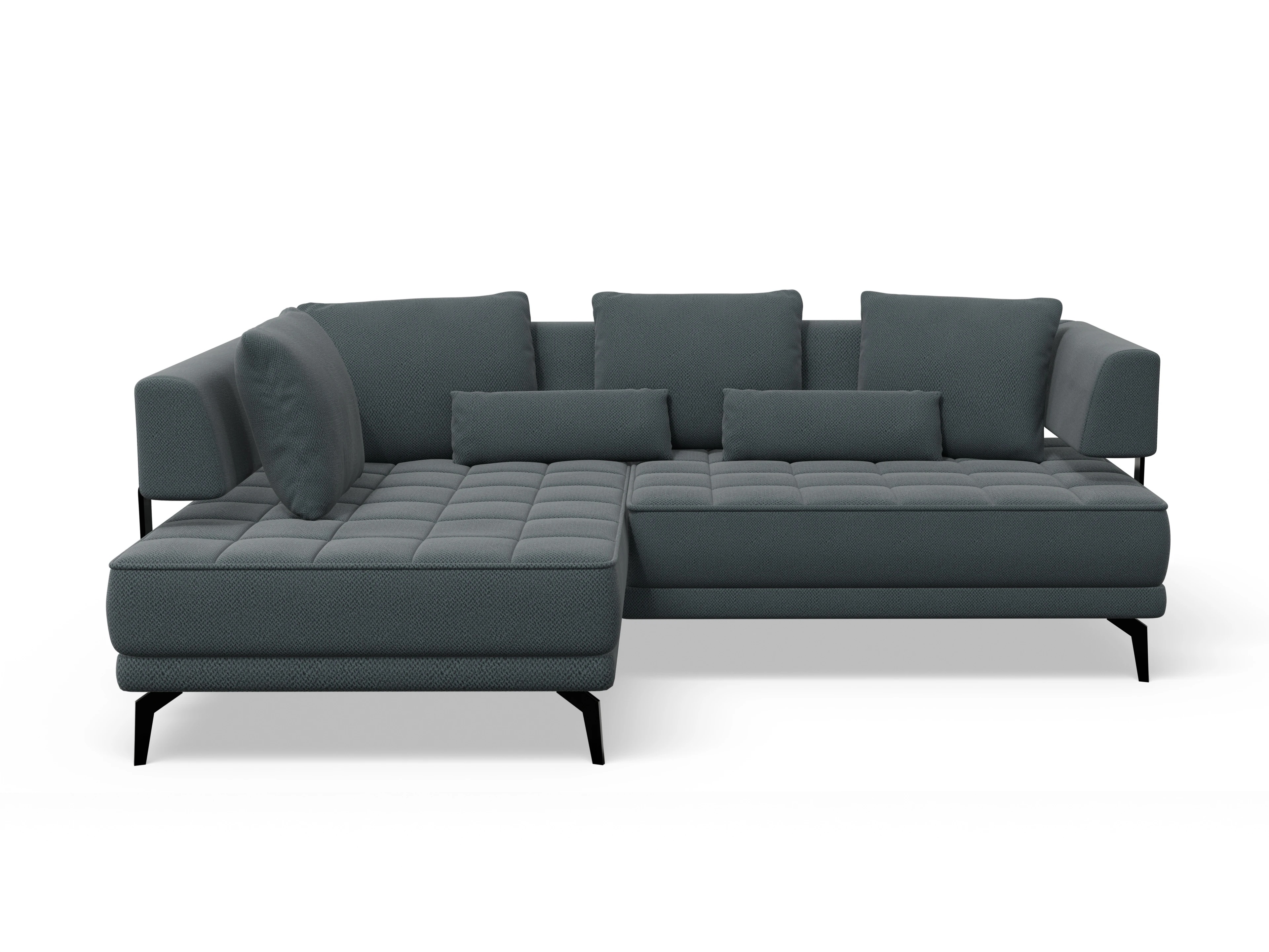Genua Um Small L ohne Funktion Ansicht des Produktes Genua Ecksofa links Abschluss offen in Stoff Grau