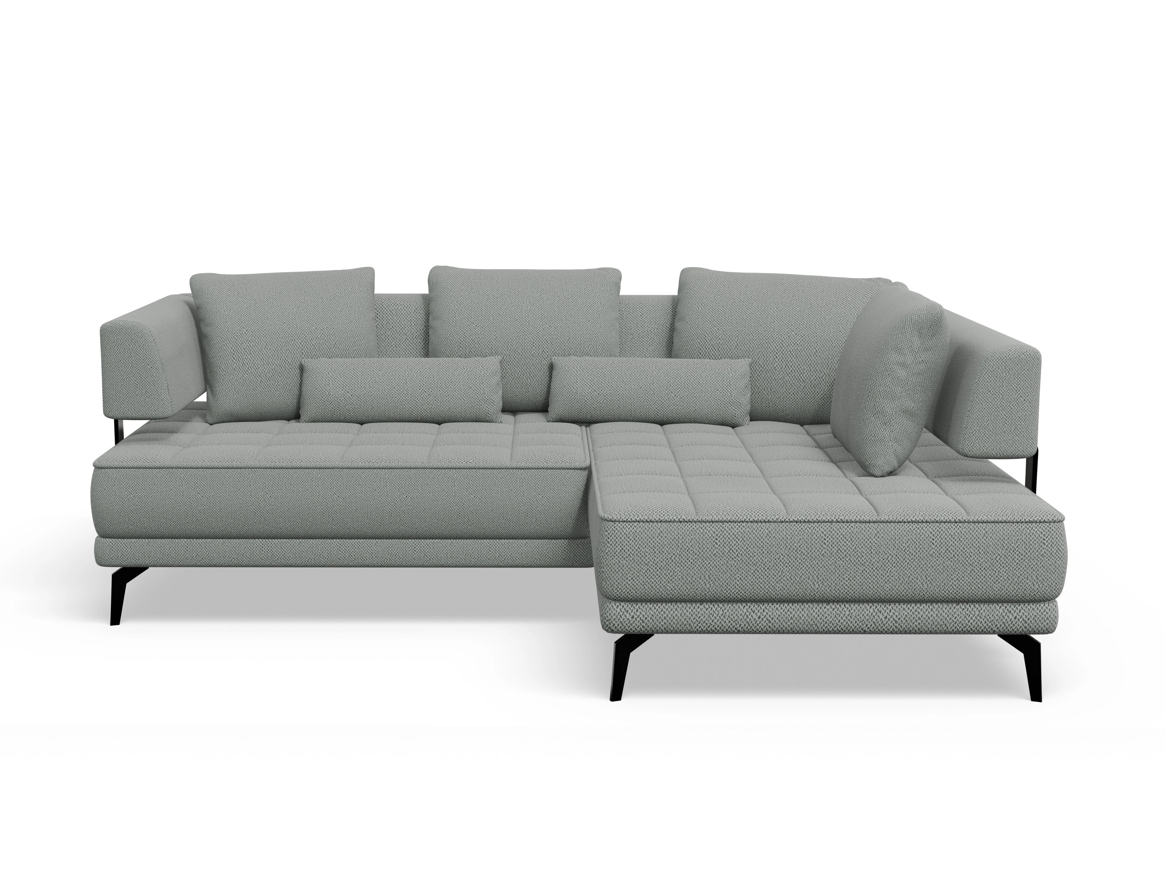 Ansicht des Produktes Genua Ecksofa rechts Abschluss offen in Stoff Grau